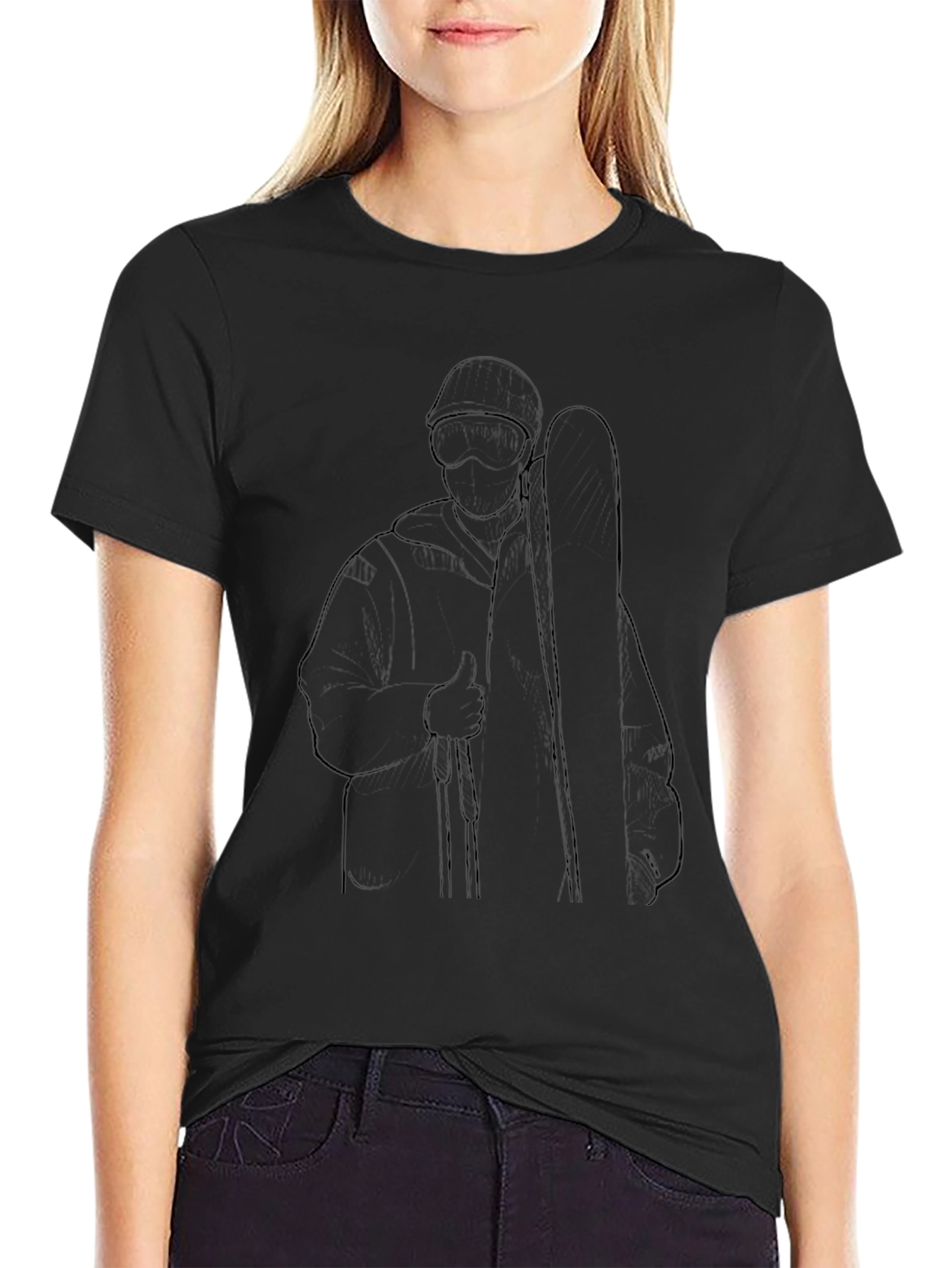 Outline Musician Graphic Black T-Shirt