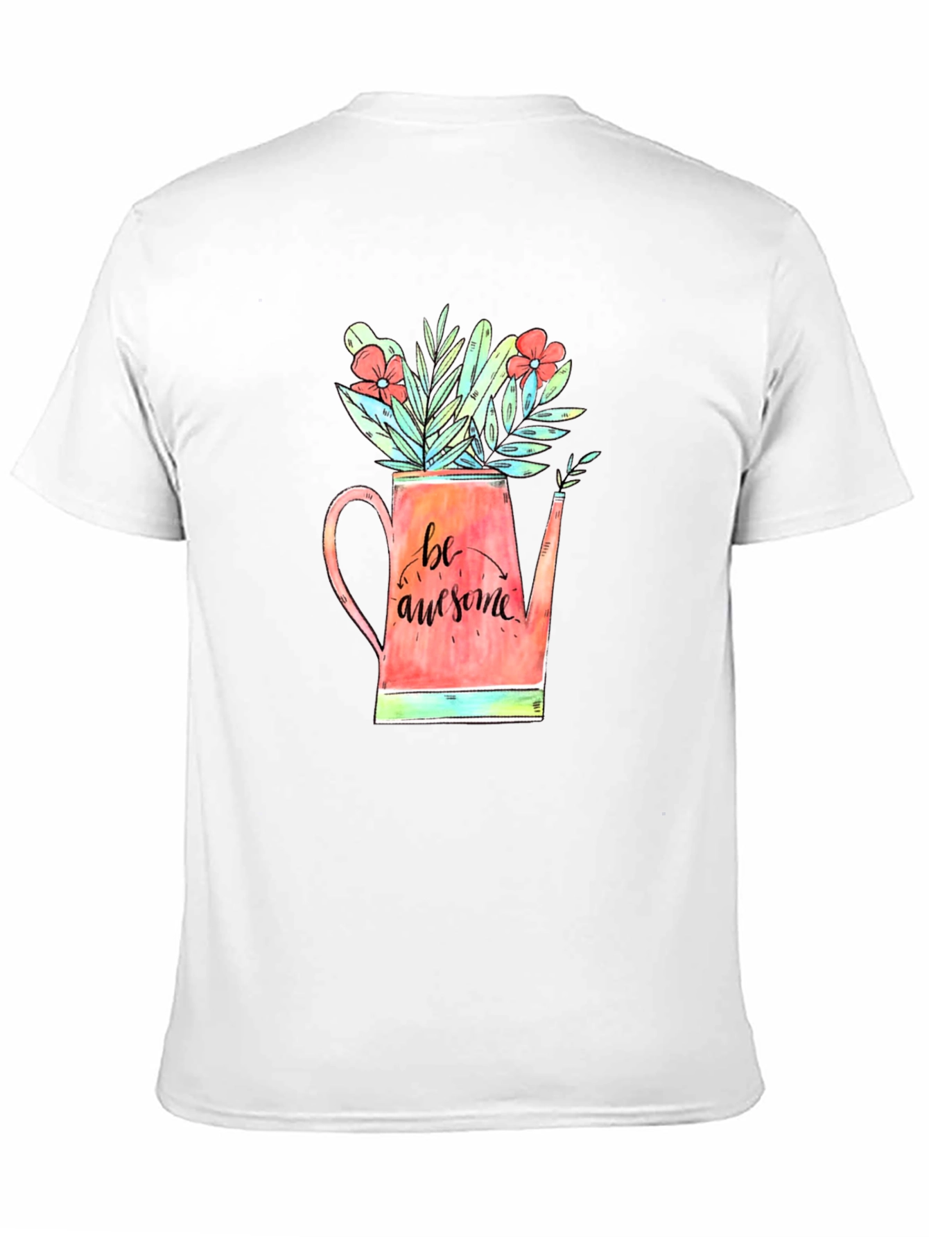 Be Awesome Floral Watering Can Graphic Tee