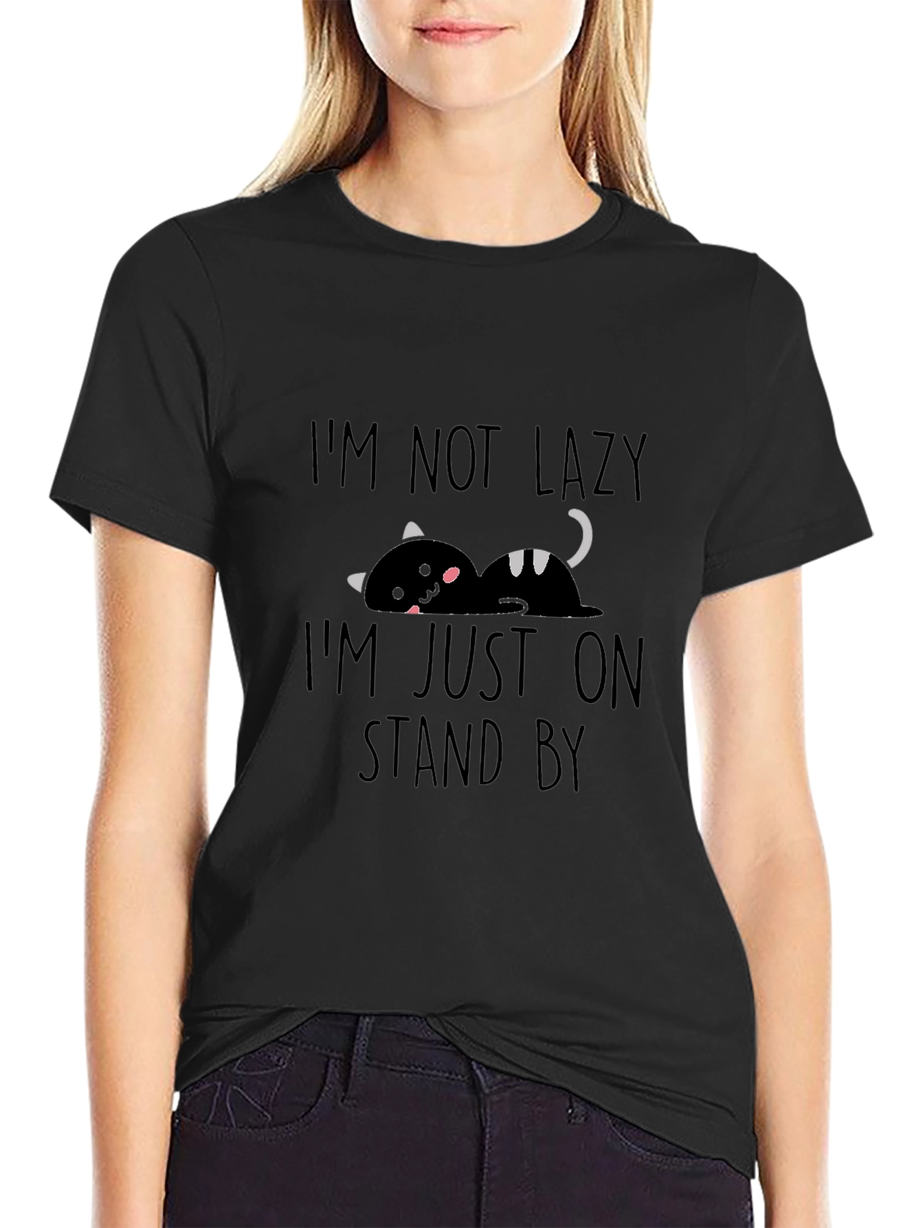 Funny Cat Im Not Lazy Graphic T-Shirt