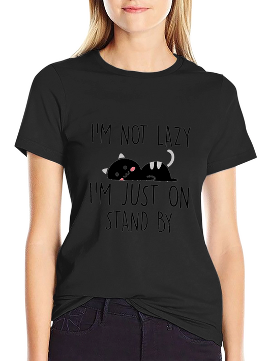 Funny Cat Im Not Lazy Graphic T-Shirt