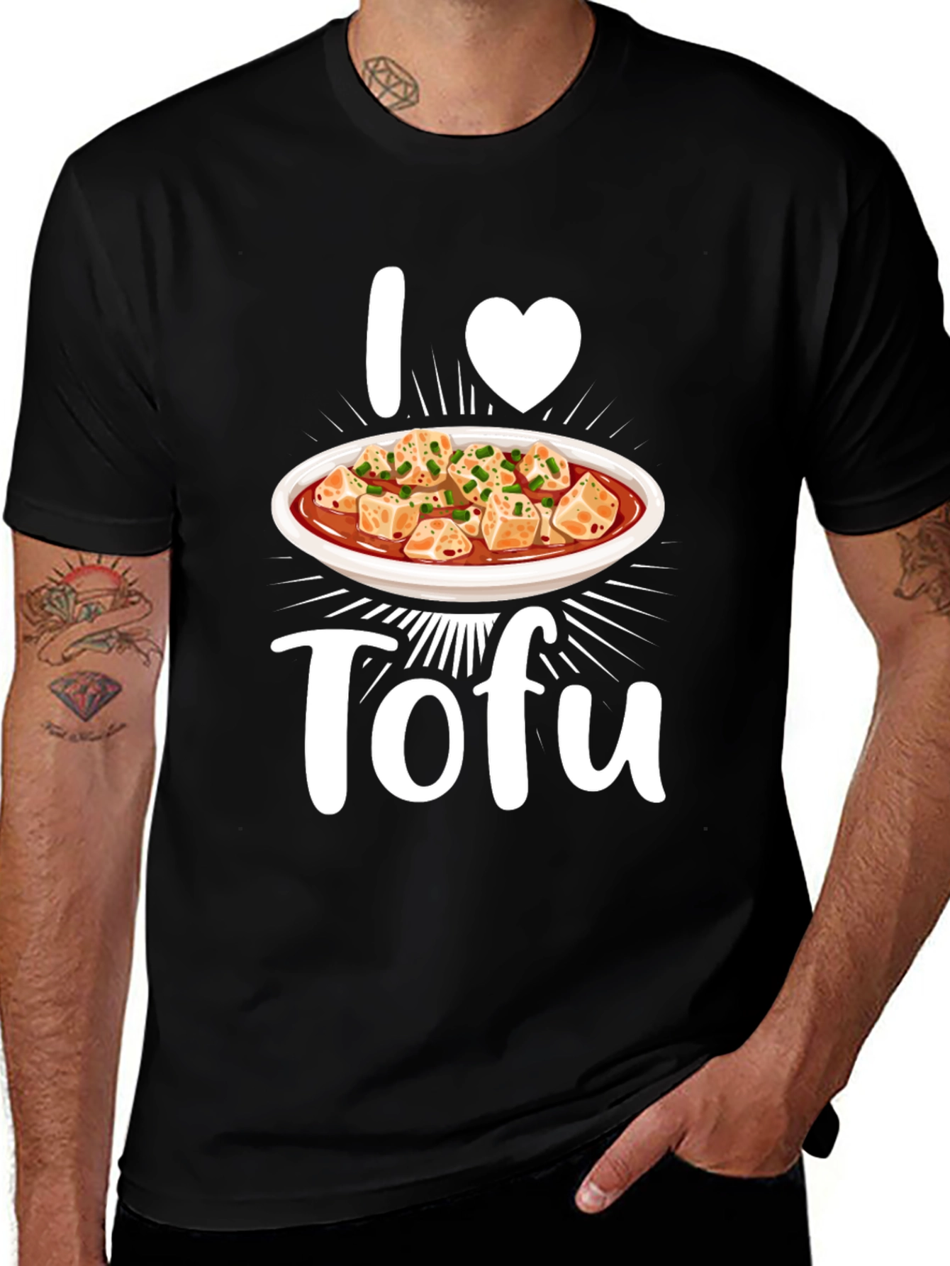 I Heart Tofu Graphic Tee - Vegan Foodie T-Shirt