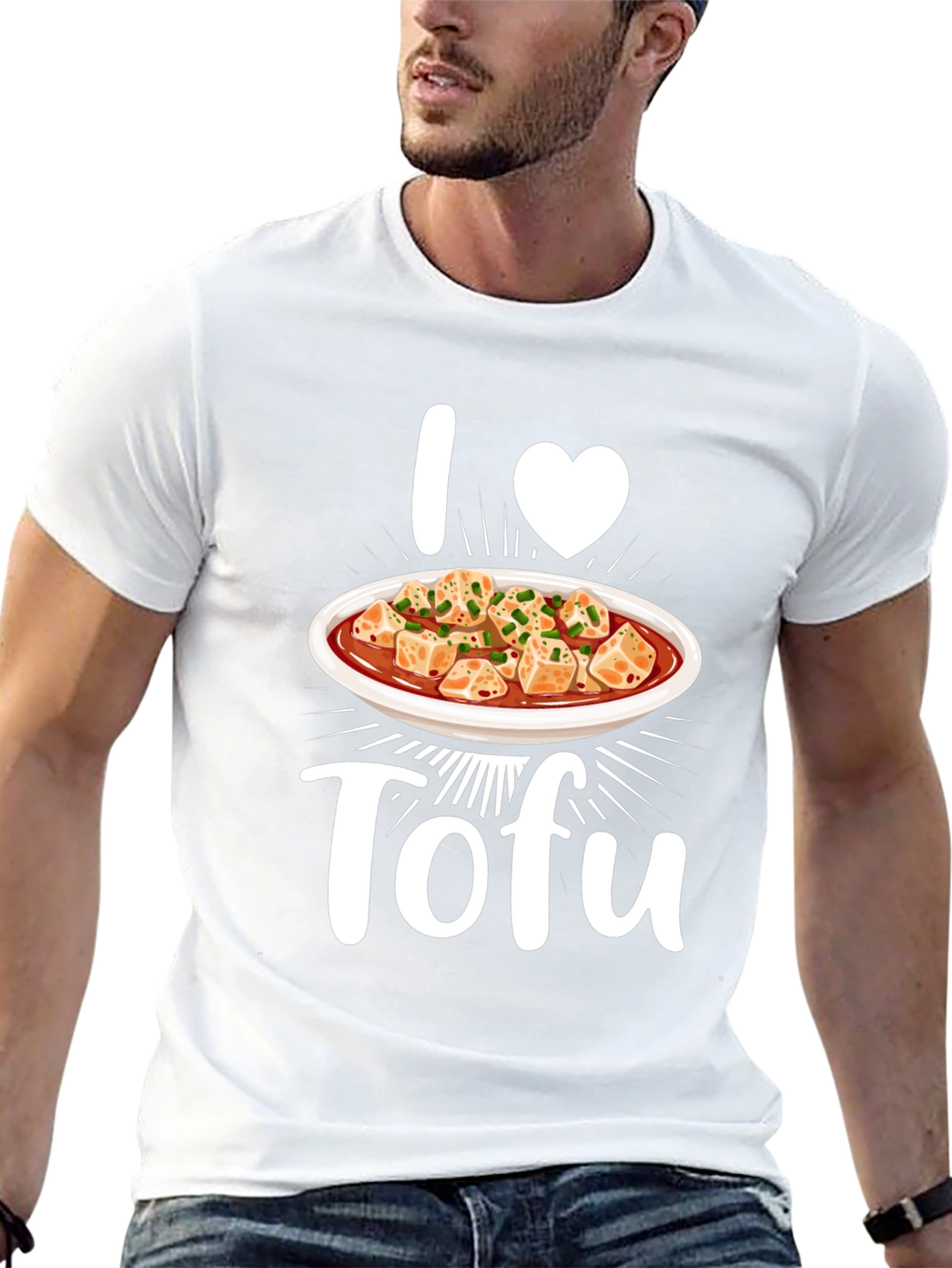 I Heart Tofu Graphic Tee - Vegan Foodie T-Shirt