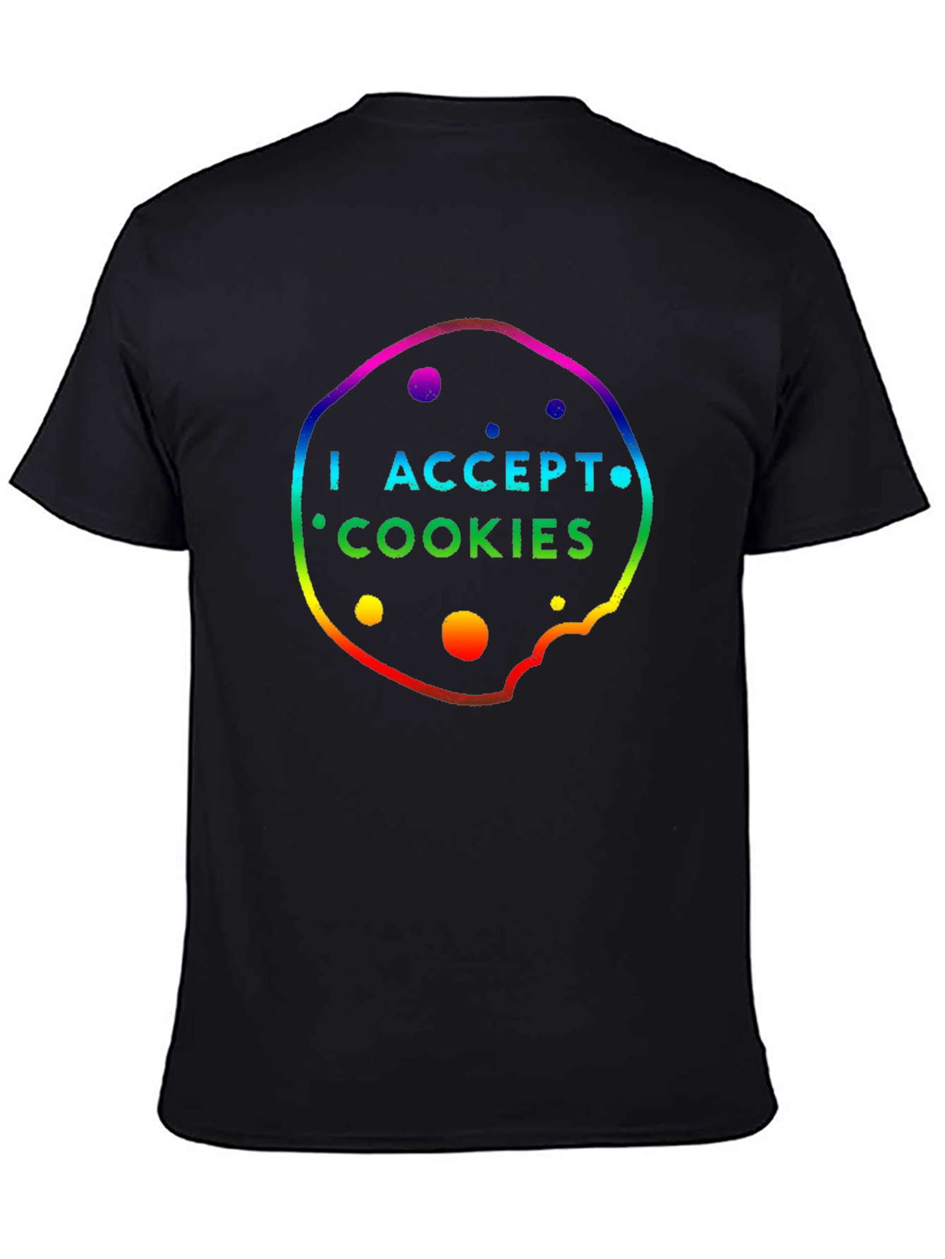 I Accept Cookies Rainbow T-Shirt Novelty Tech Geek Shirt