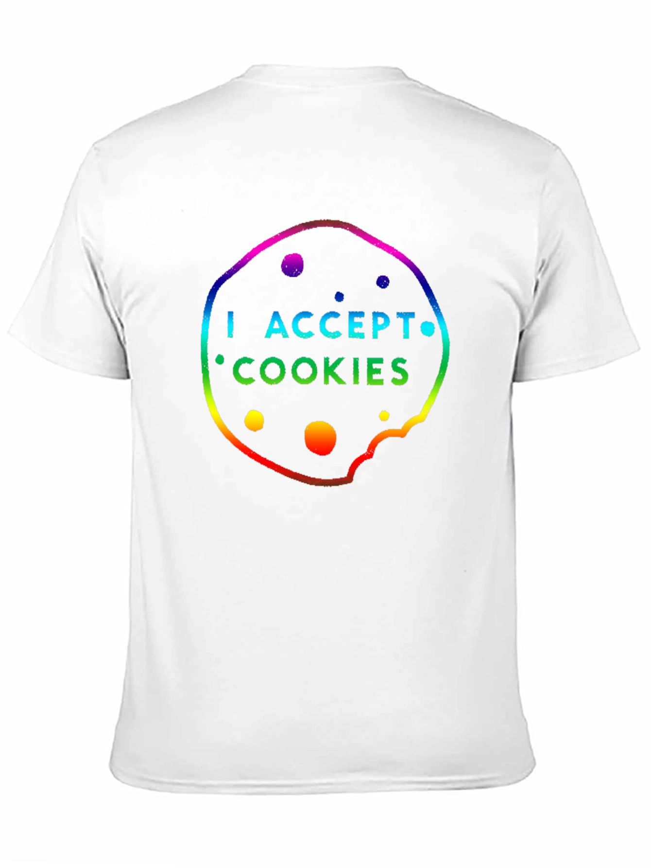 I Accept Cookies Rainbow T-Shirt Novelty Tech Geek Shirt