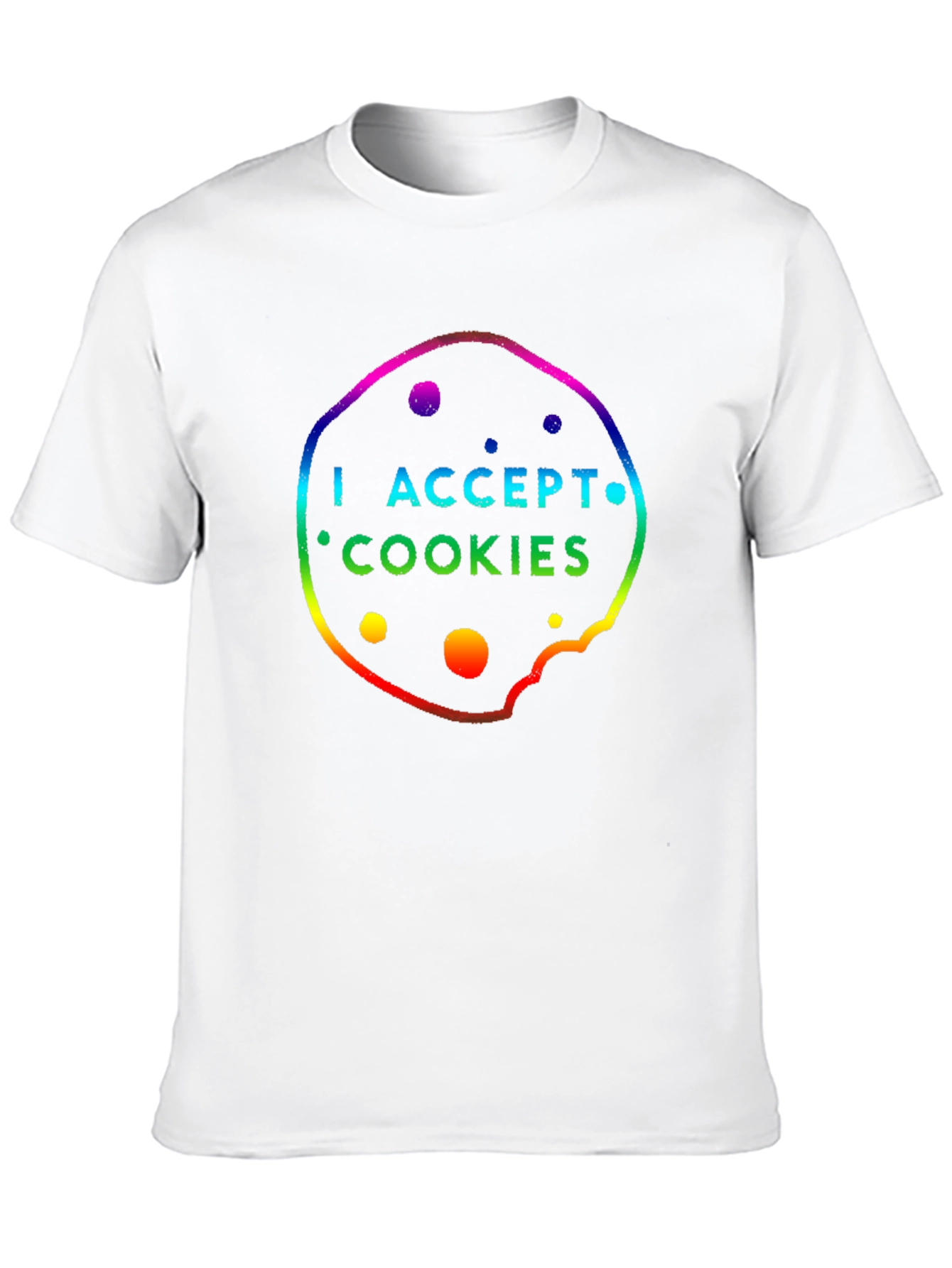 I Accept Cookies Rainbow T-Shirt Novelty Tech Geek Shirt