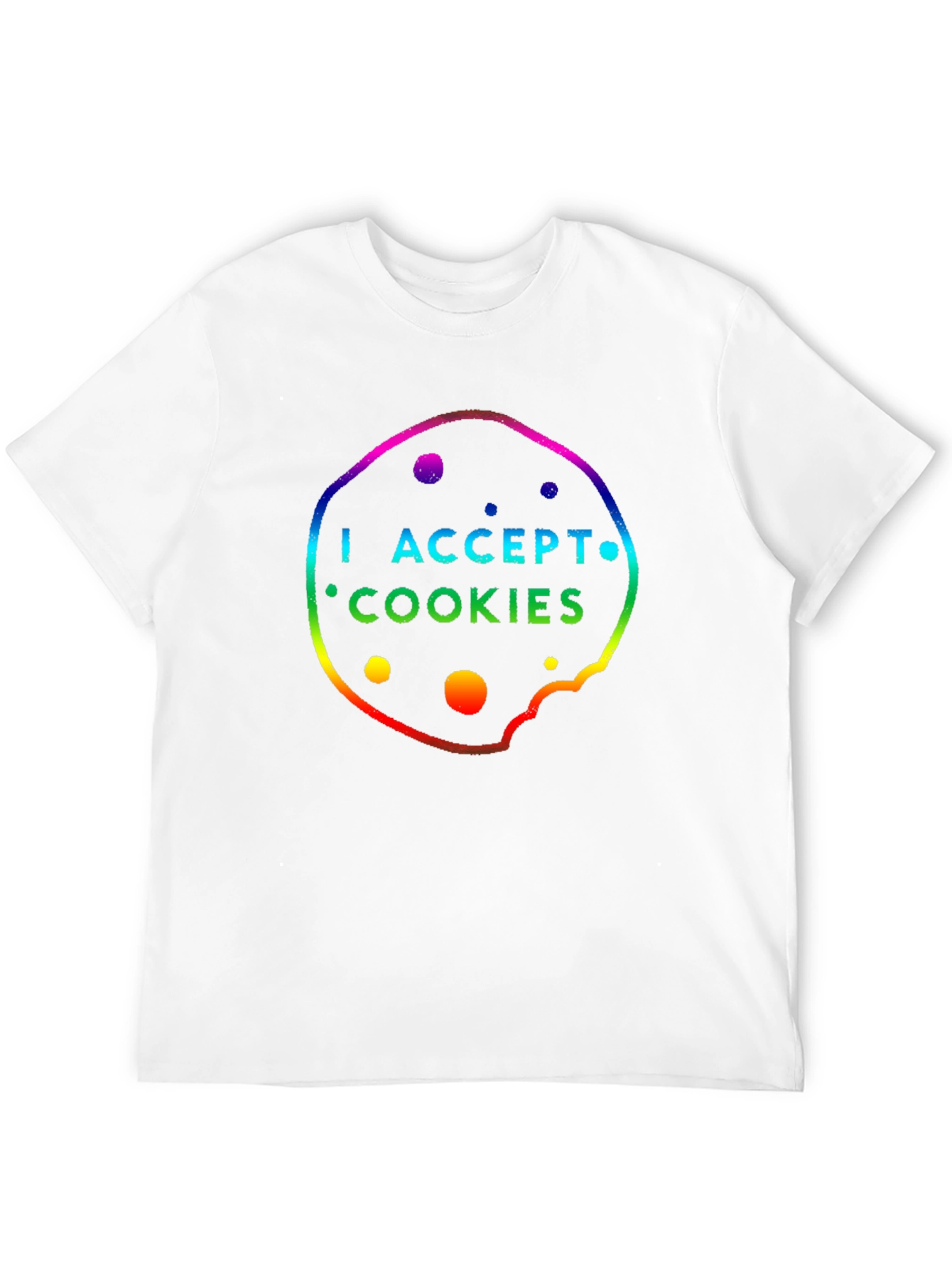 I Accept Cookies Rainbow T-Shirt Novelty Tech Geek Shirt