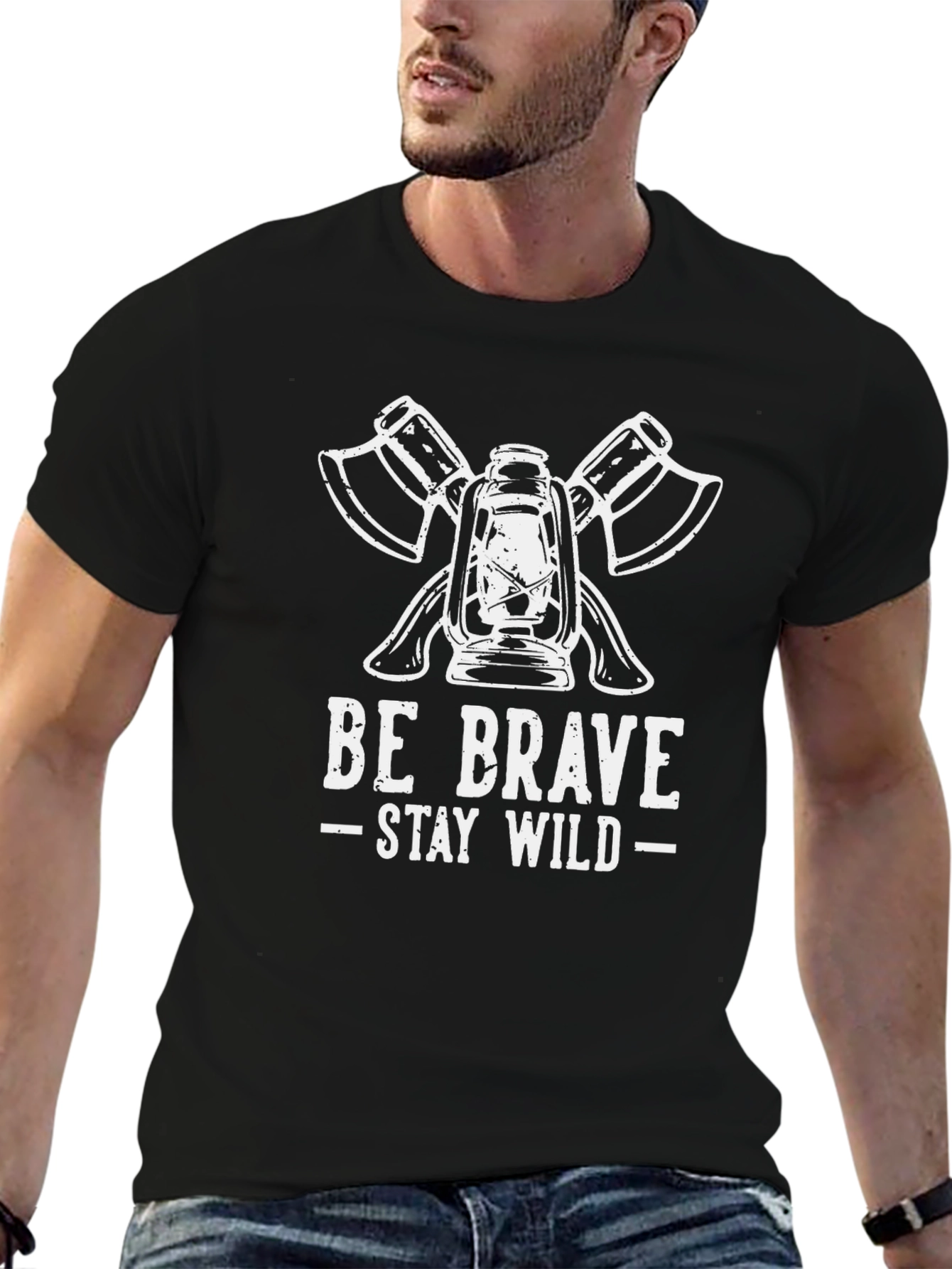 Be Brave Stay Wild Lantern & Axe Graphic Tee
