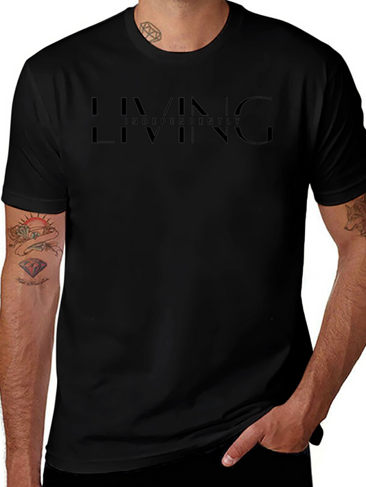 Living Independently Black Graphic Tee Shirt