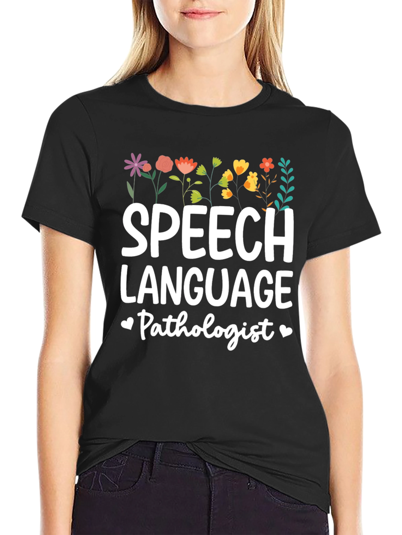Speech Language Pathologist Floral Tee