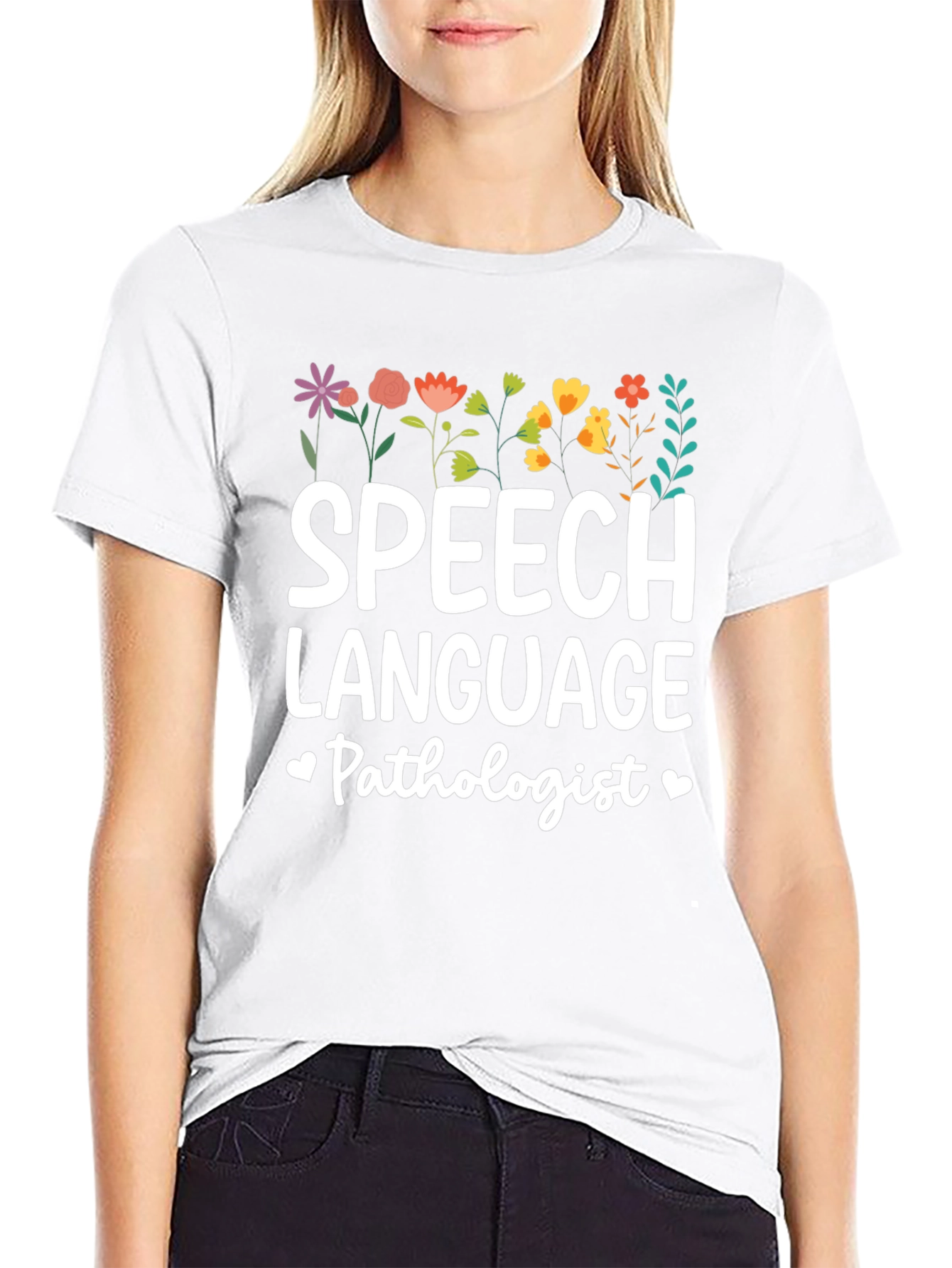 Speech Language Pathologist Floral Tee