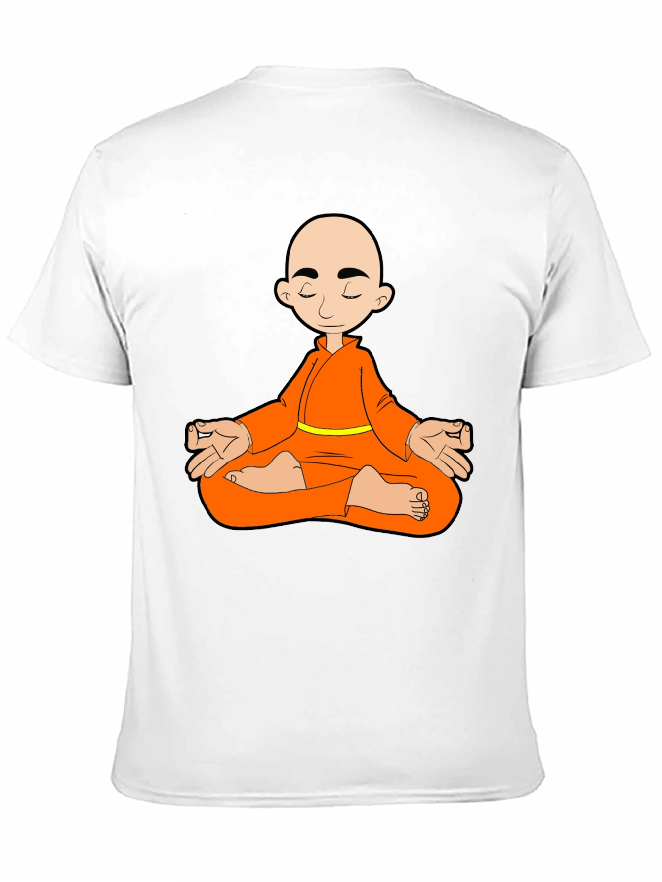Meditating Monk Graphic T-Shirt - Black Cotton Blend