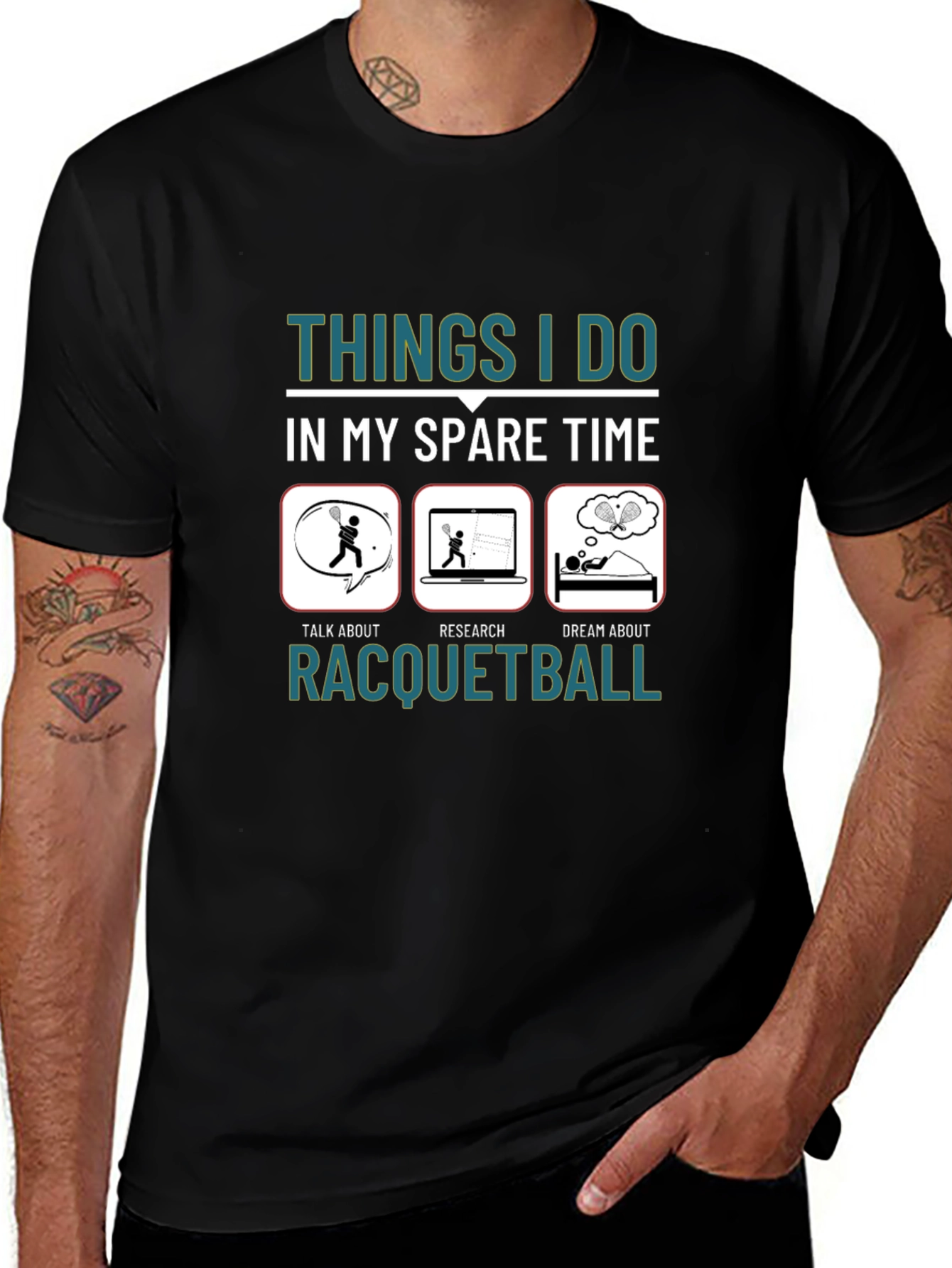 Racquetball Spare Time Hobby Graphic Tee