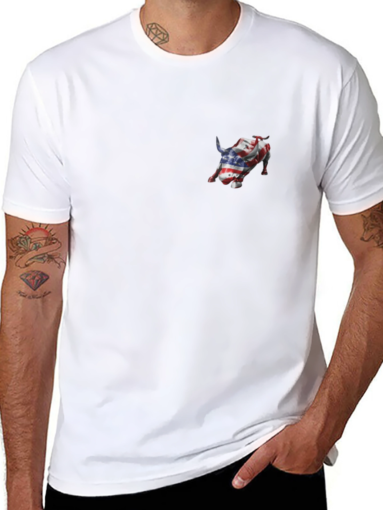 American Flag Bull Graphic Tee