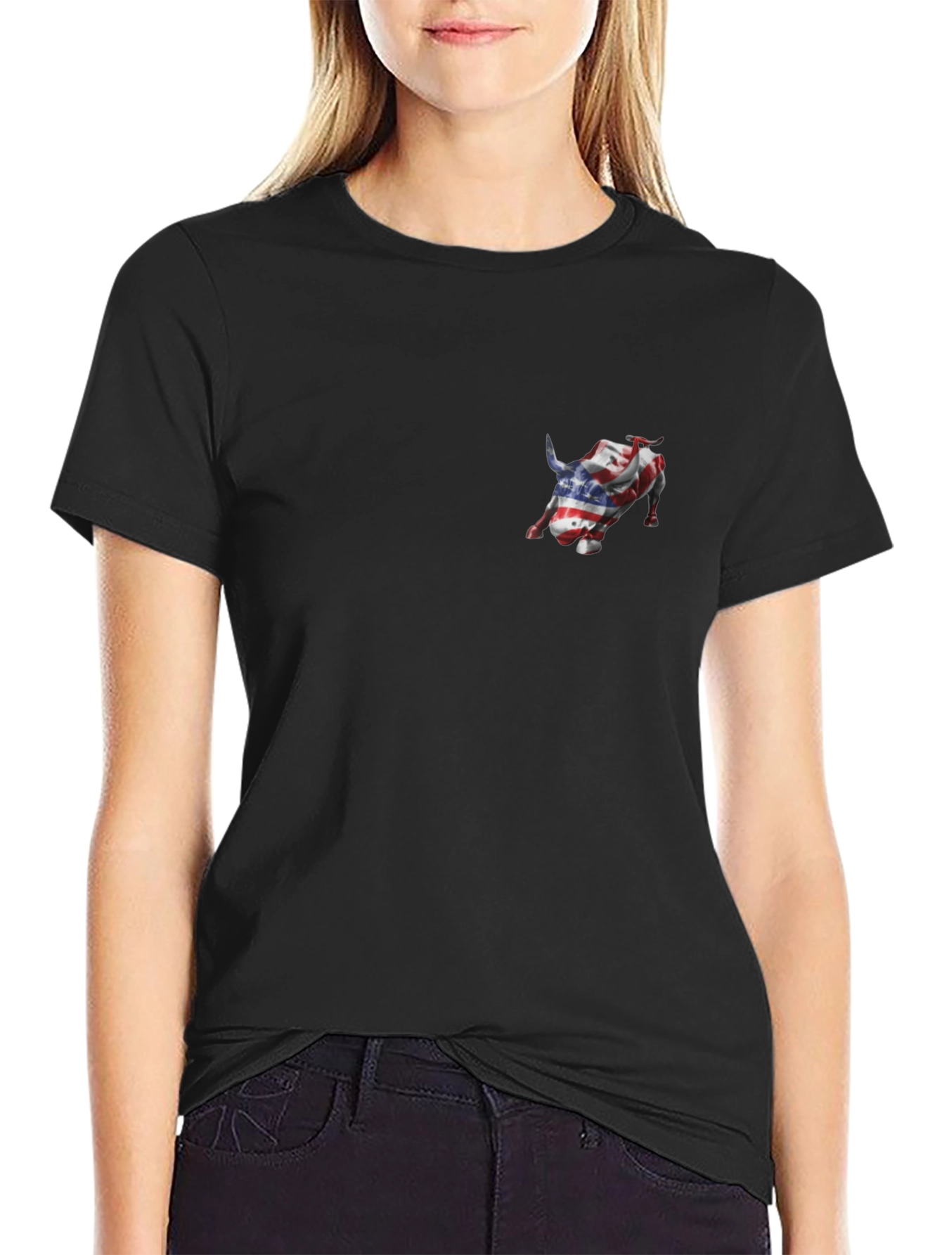 American Flag Bull Graphic Tee