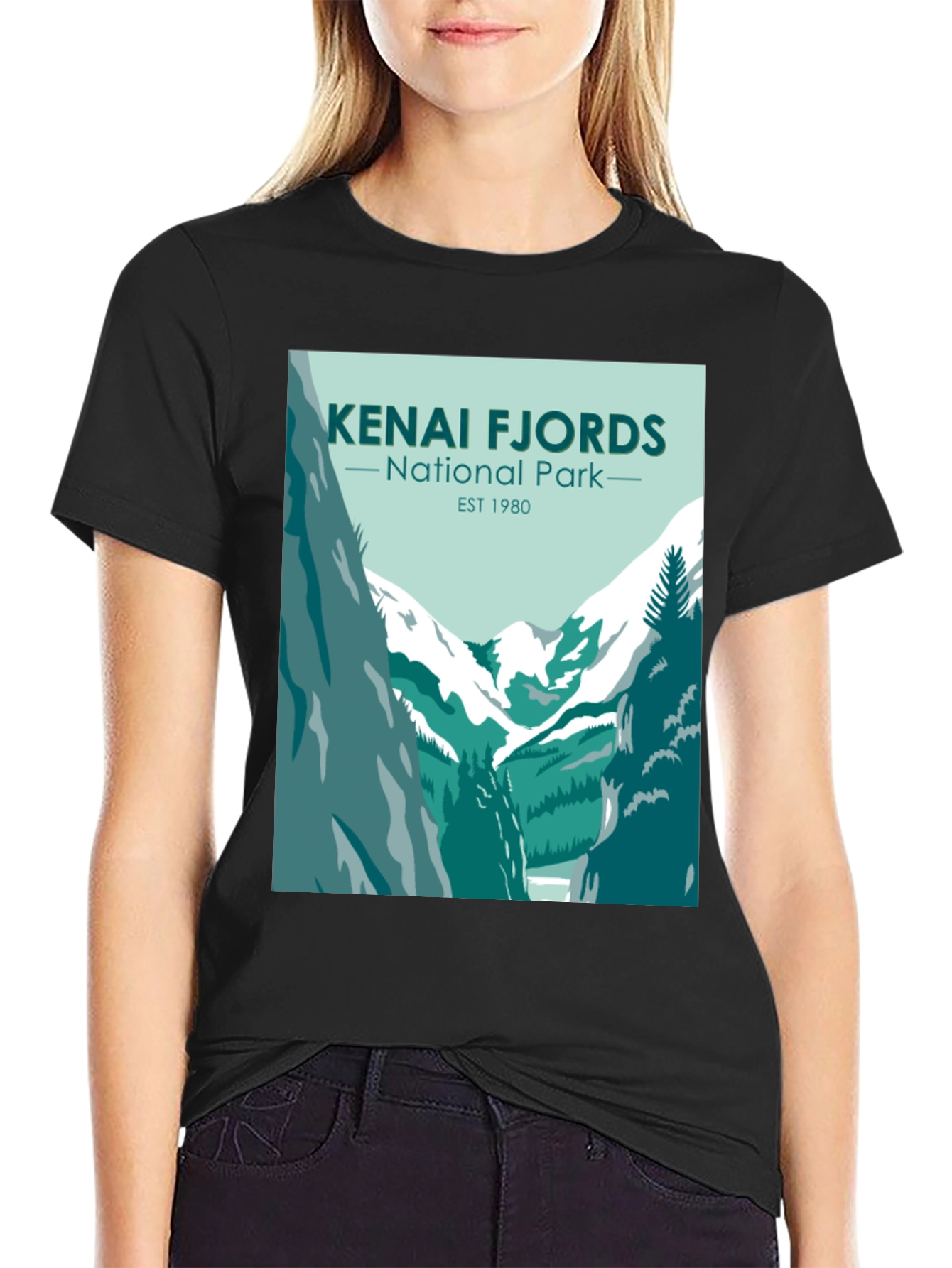 Kenai Fjords National Park T-Shirt - Black