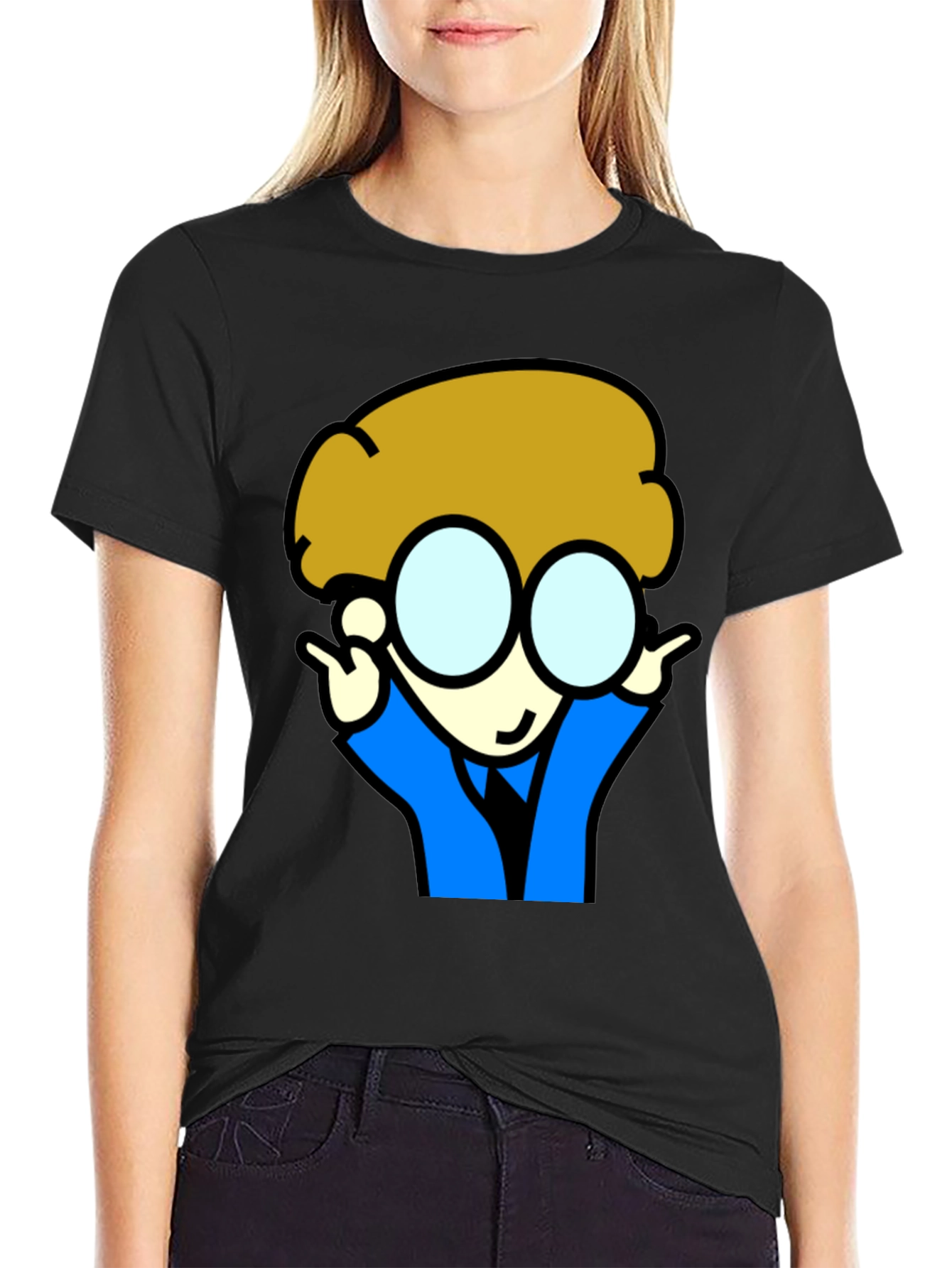Cartoon Character T-Shirt - Black