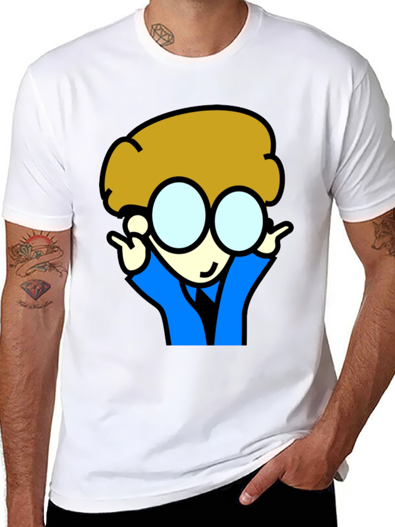 Cartoon Character T-Shirt - Black