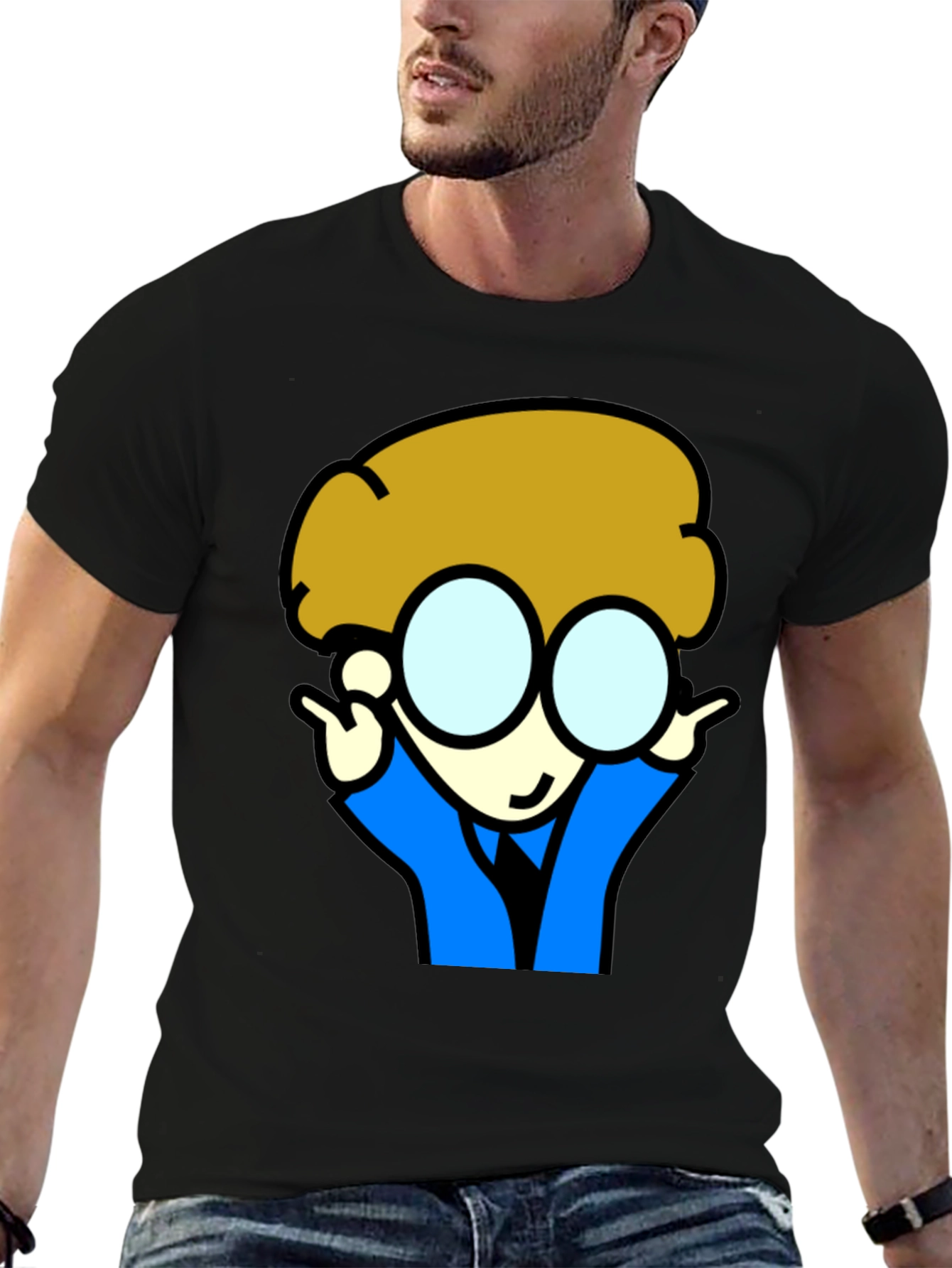 Cartoon Character T-Shirt - Black