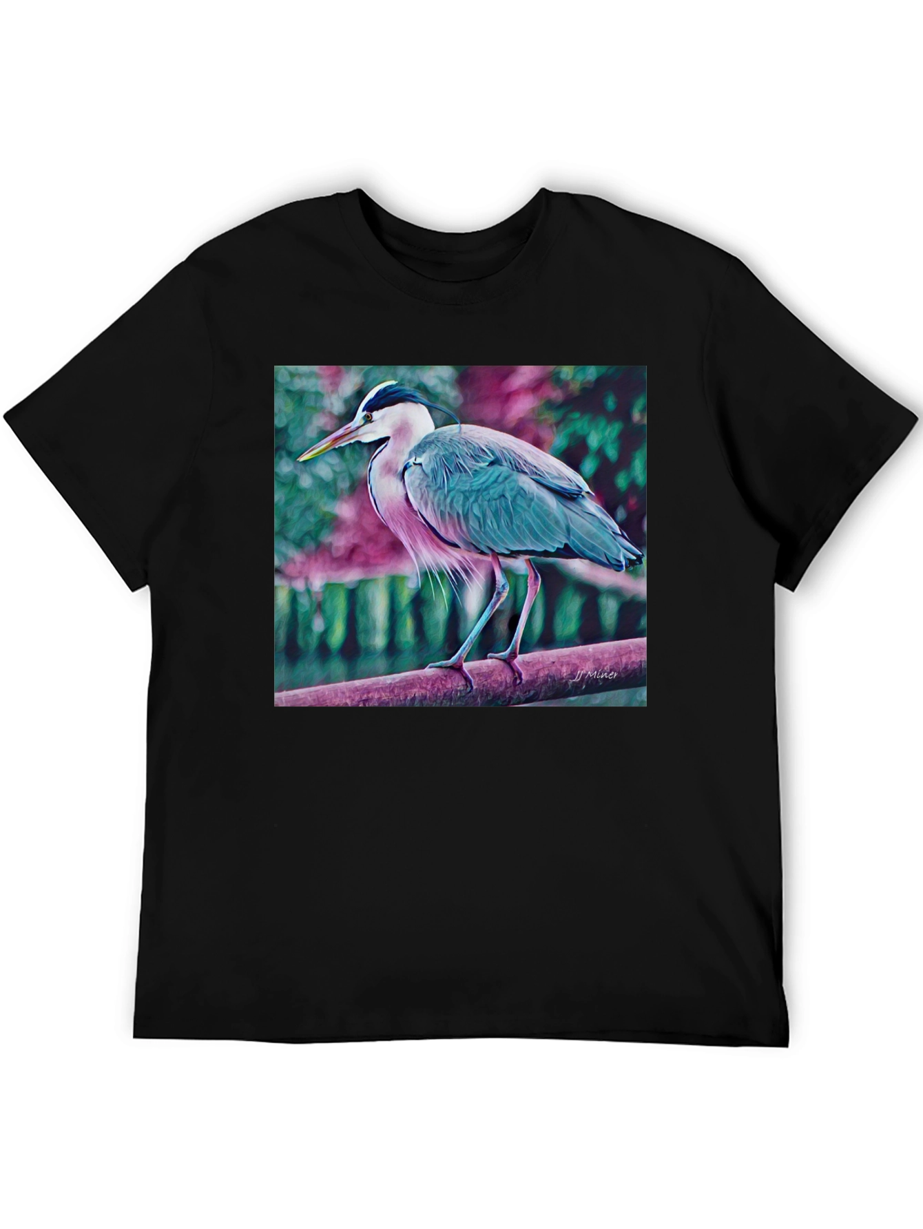 Heron Graphic T-Shirt - Nature Inspired Tee