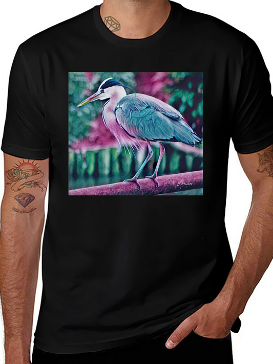Heron Graphic T-Shirt - Nature Inspired Tee
