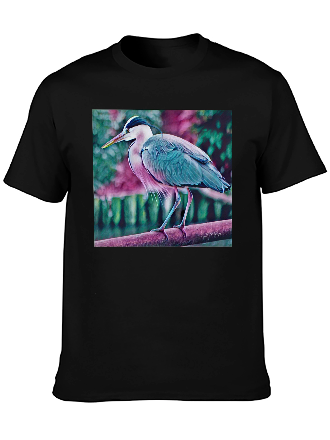 Heron Graphic T-Shirt - Nature Inspired Tee