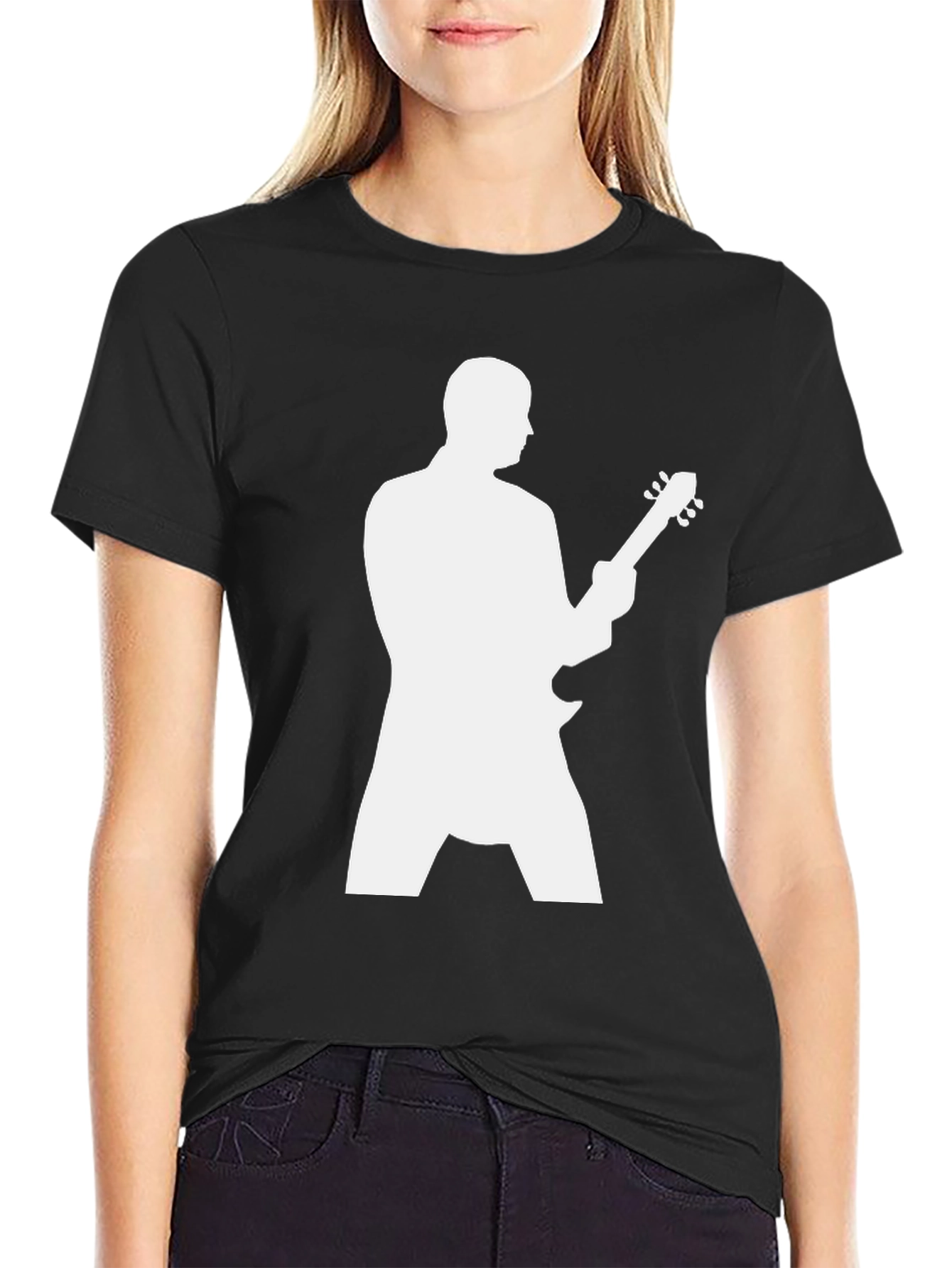 Guitarist Silhouette Graphic Black T-Shirt
