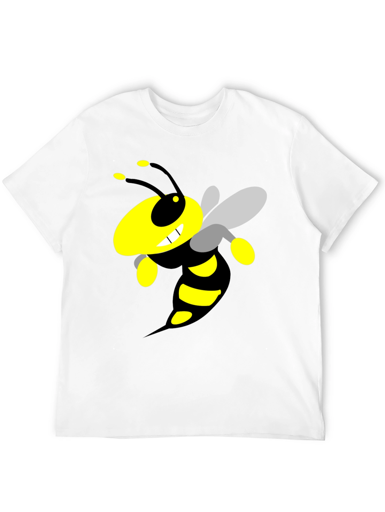 Cartoon Bee Graphic Black T-Shirt