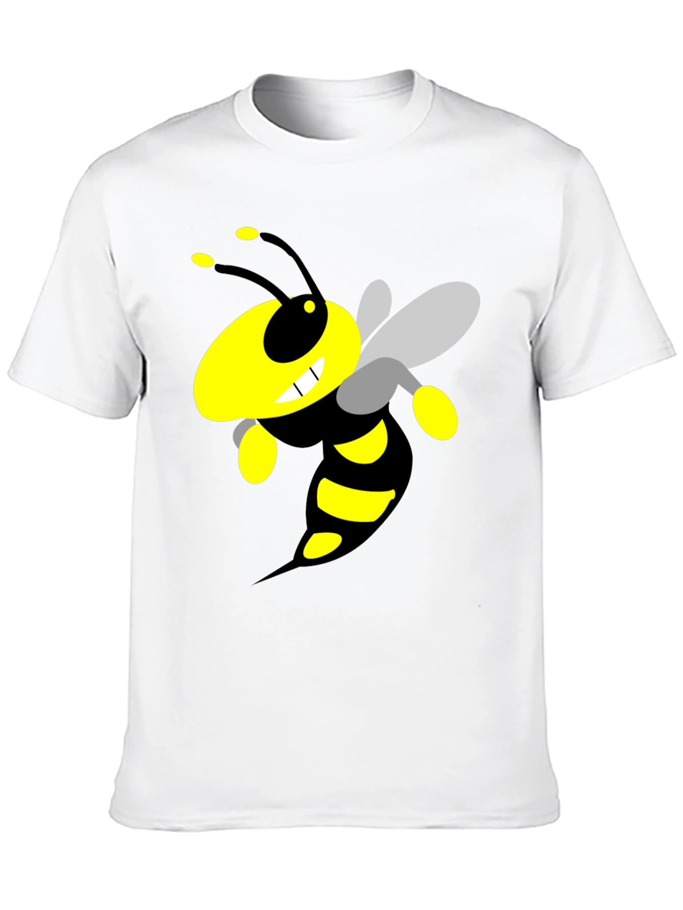 Cartoon Bee Graphic Black T-Shirt