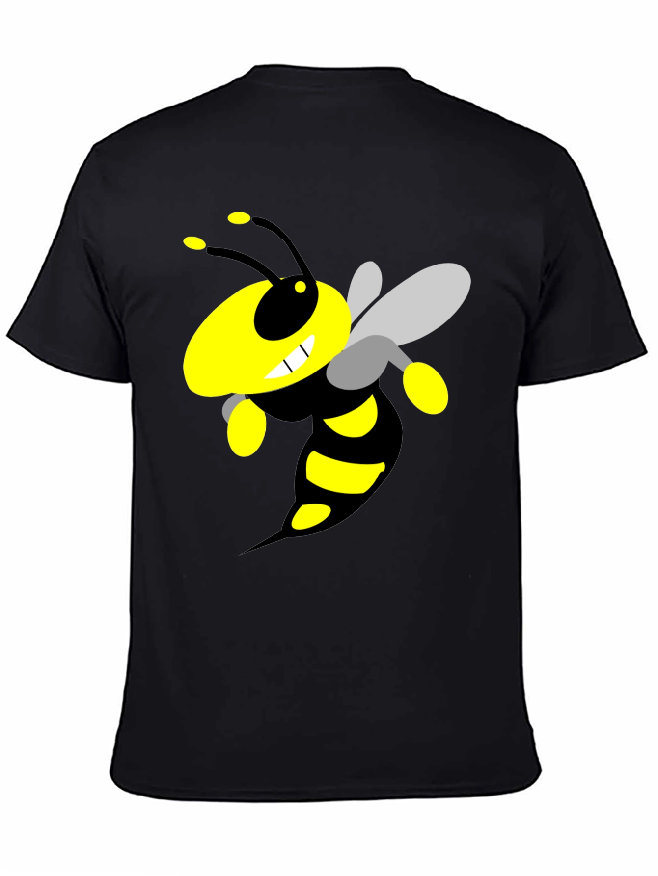 Cartoon Bee Graphic Black T-Shirt