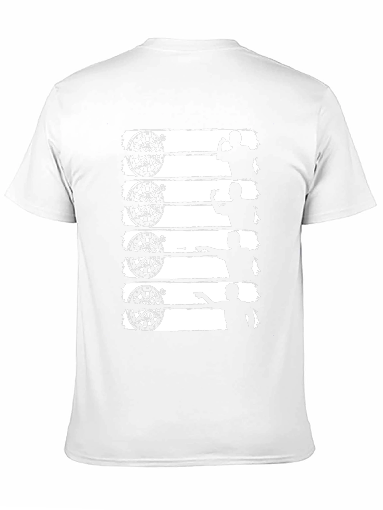 Darts Player Black T-Shirt Dartboard Silhouette Tee