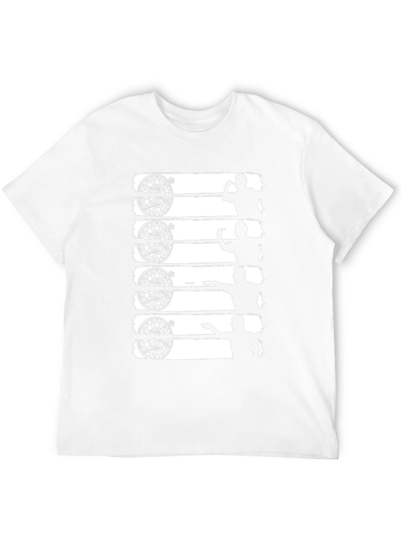 Darts Player Black T-Shirt Dartboard Silhouette Tee