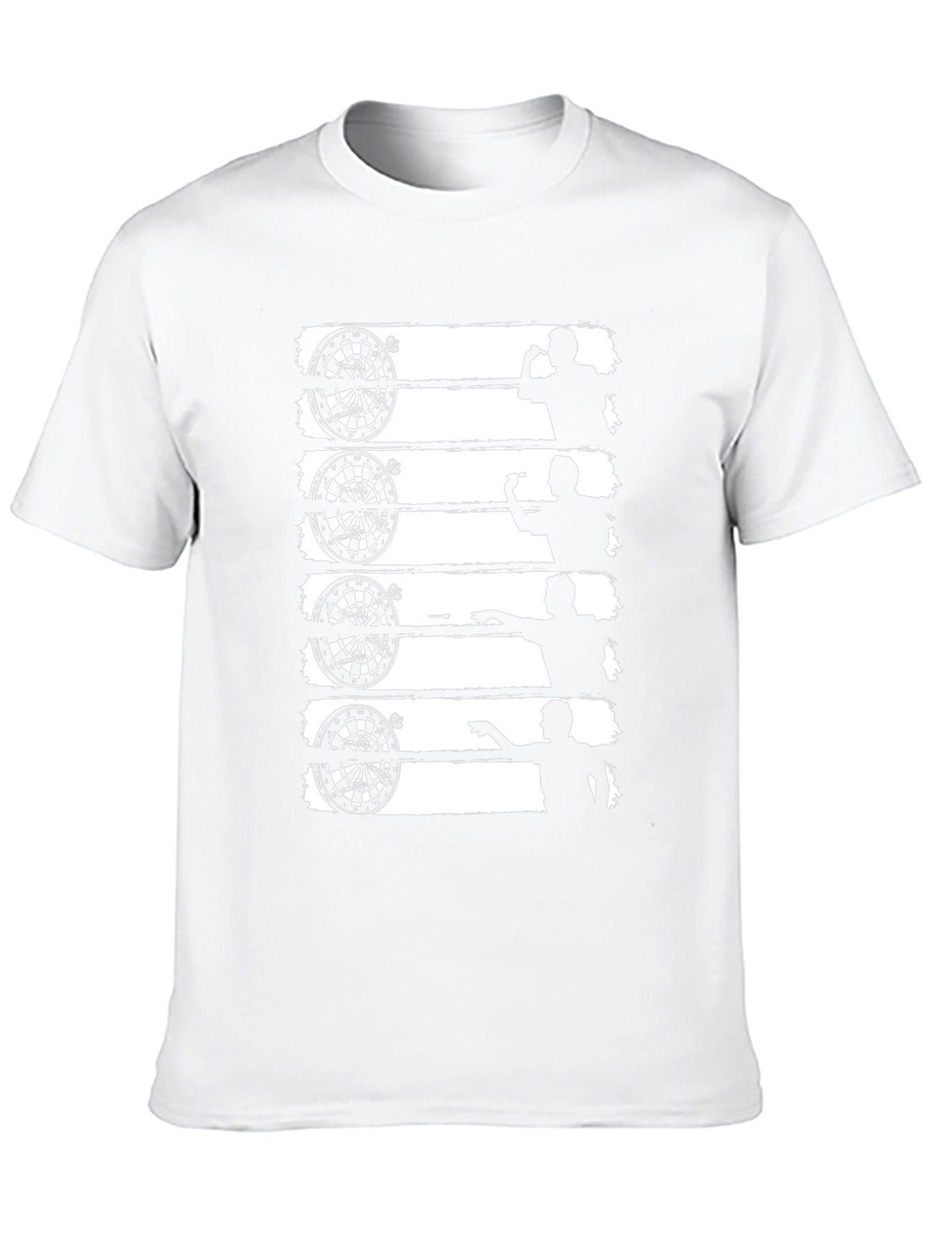 Darts Player Black T-Shirt Dartboard Silhouette Tee