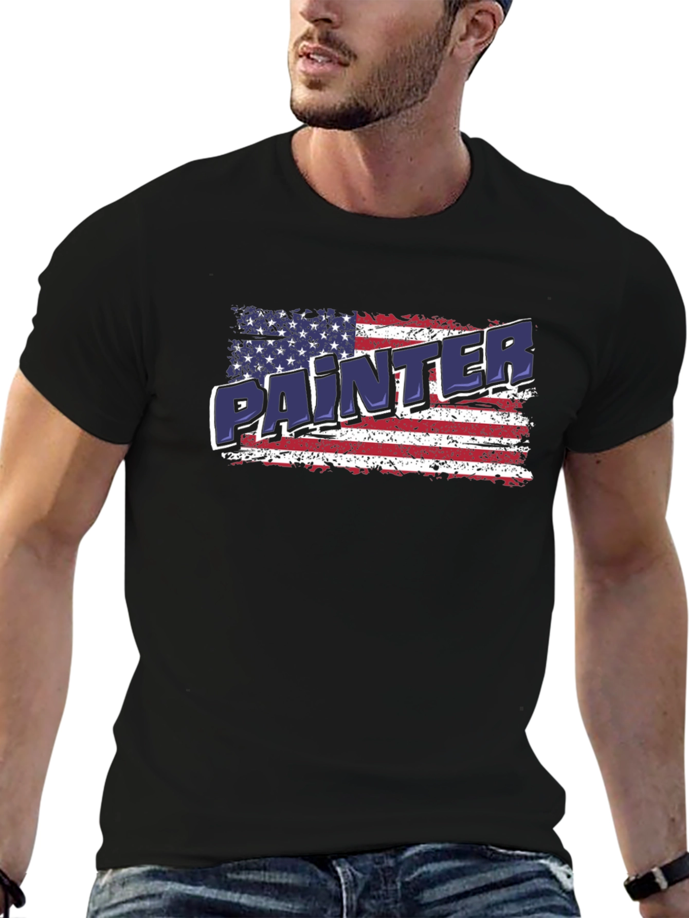 Painter American Flag Patriotic T-Shirt