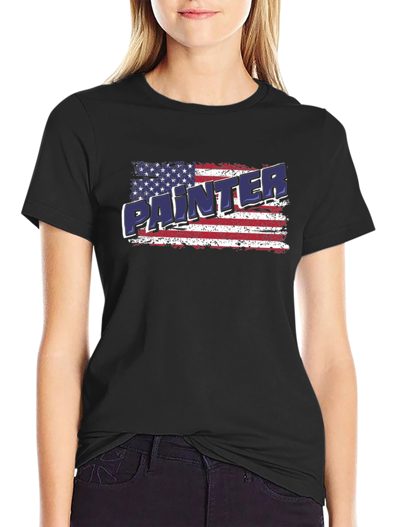 Painter American Flag Patriotic T-Shirt