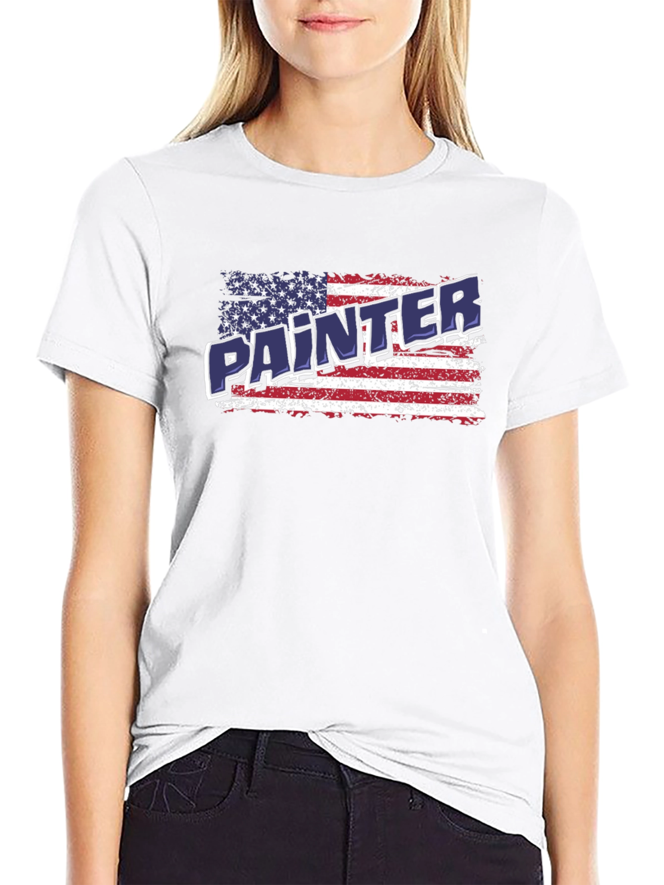 Painter American Flag Patriotic T-Shirt