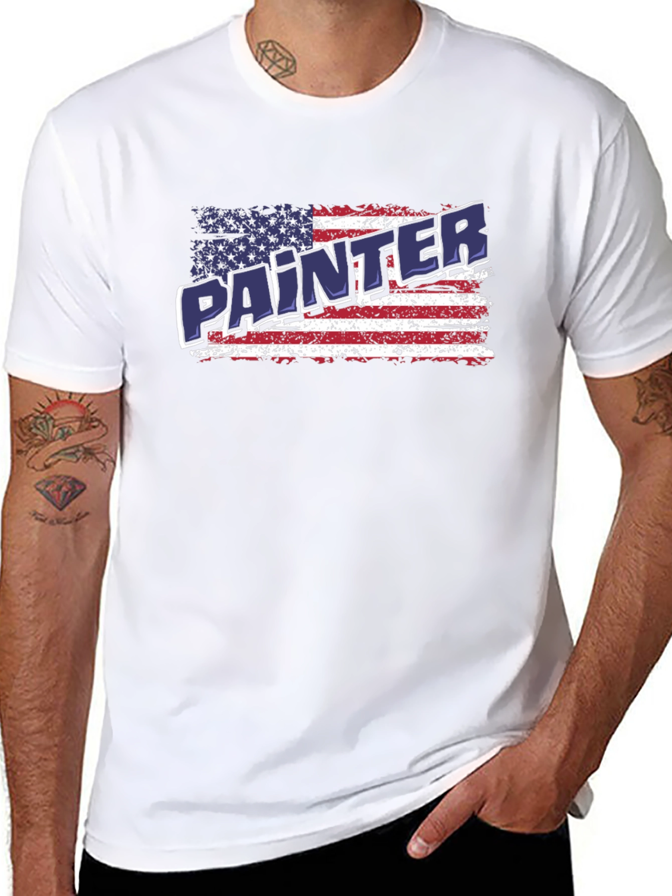 Painter American Flag Patriotic T-Shirt