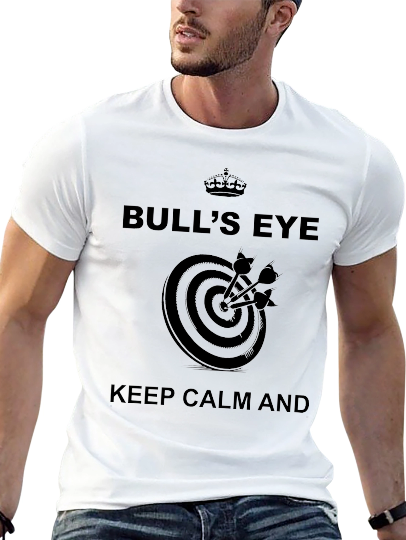 Bulls Eye Keep Calm Black T-Shirt