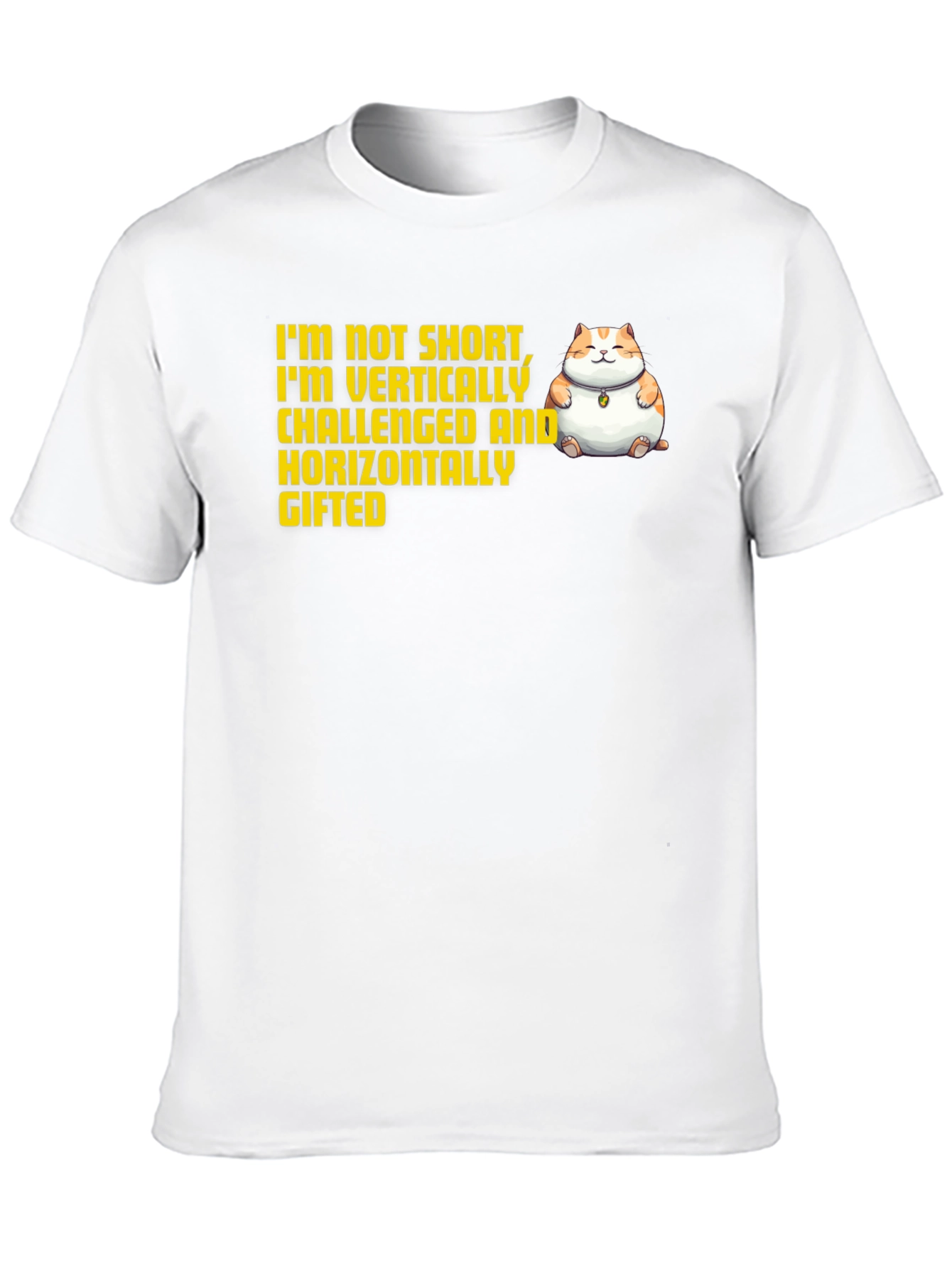Funny Short and Gifted Cat Graphic T-Shirt