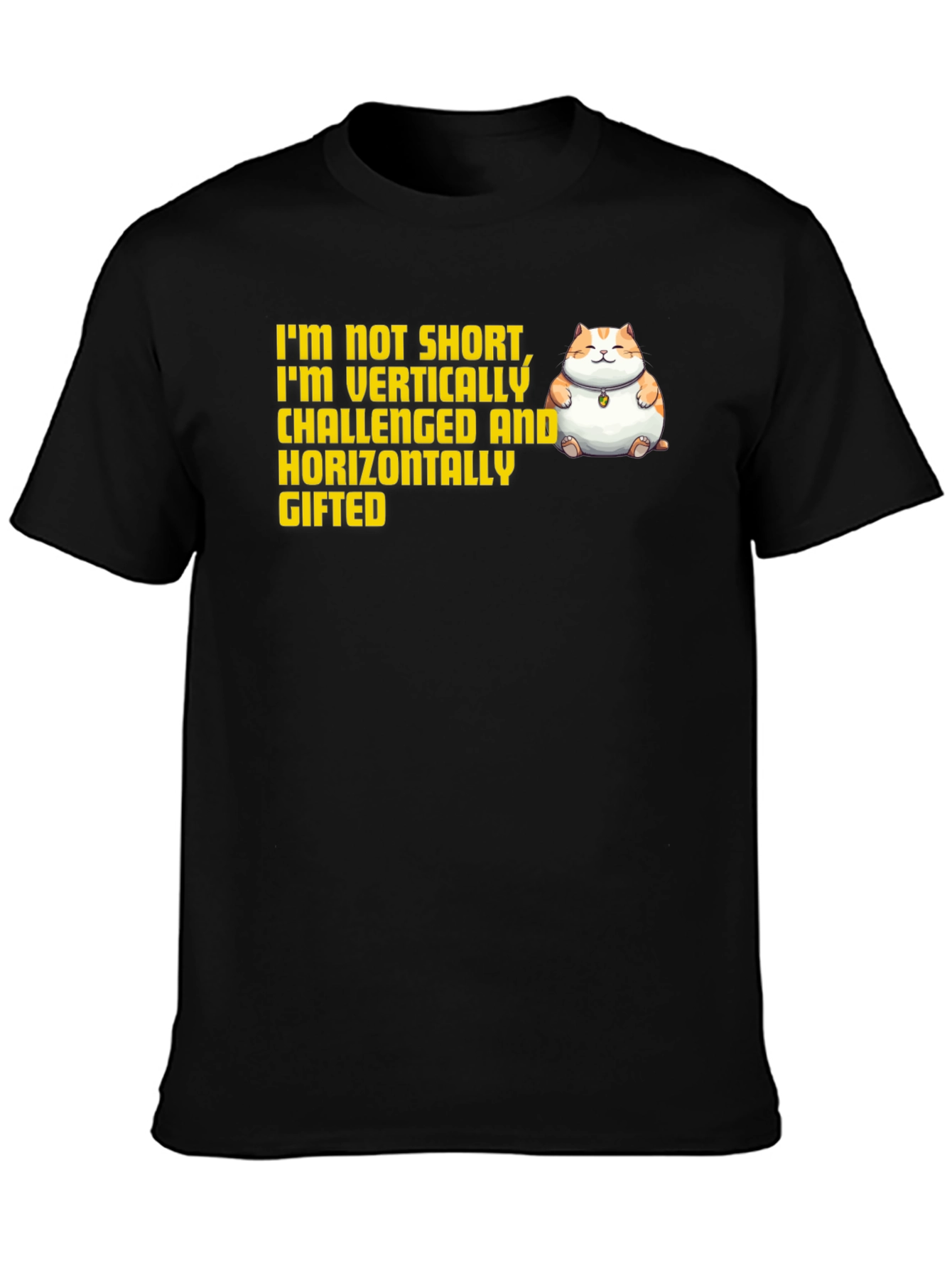 Funny Short and Gifted Cat Graphic T-Shirt