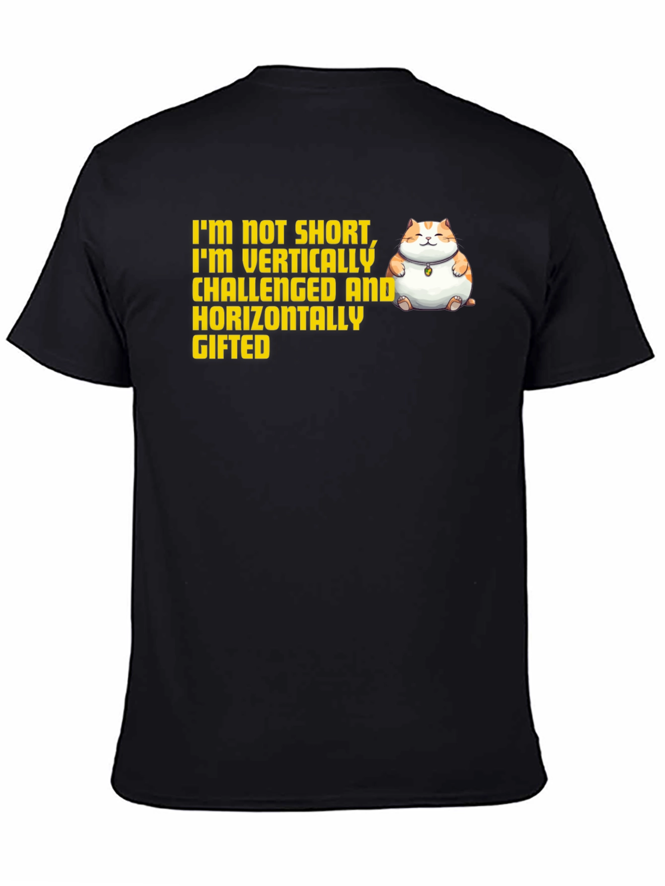 Funny Short and Gifted Cat Graphic T-Shirt