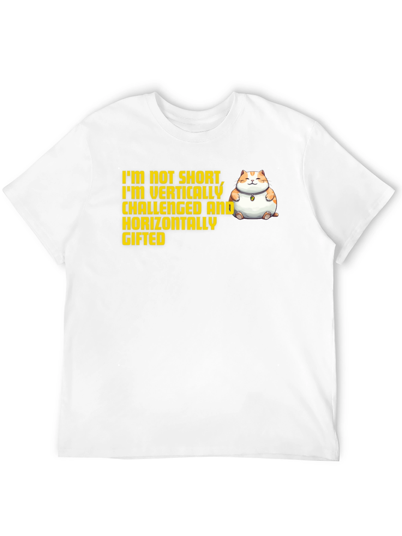 Funny Short and Gifted Cat Graphic T-Shirt