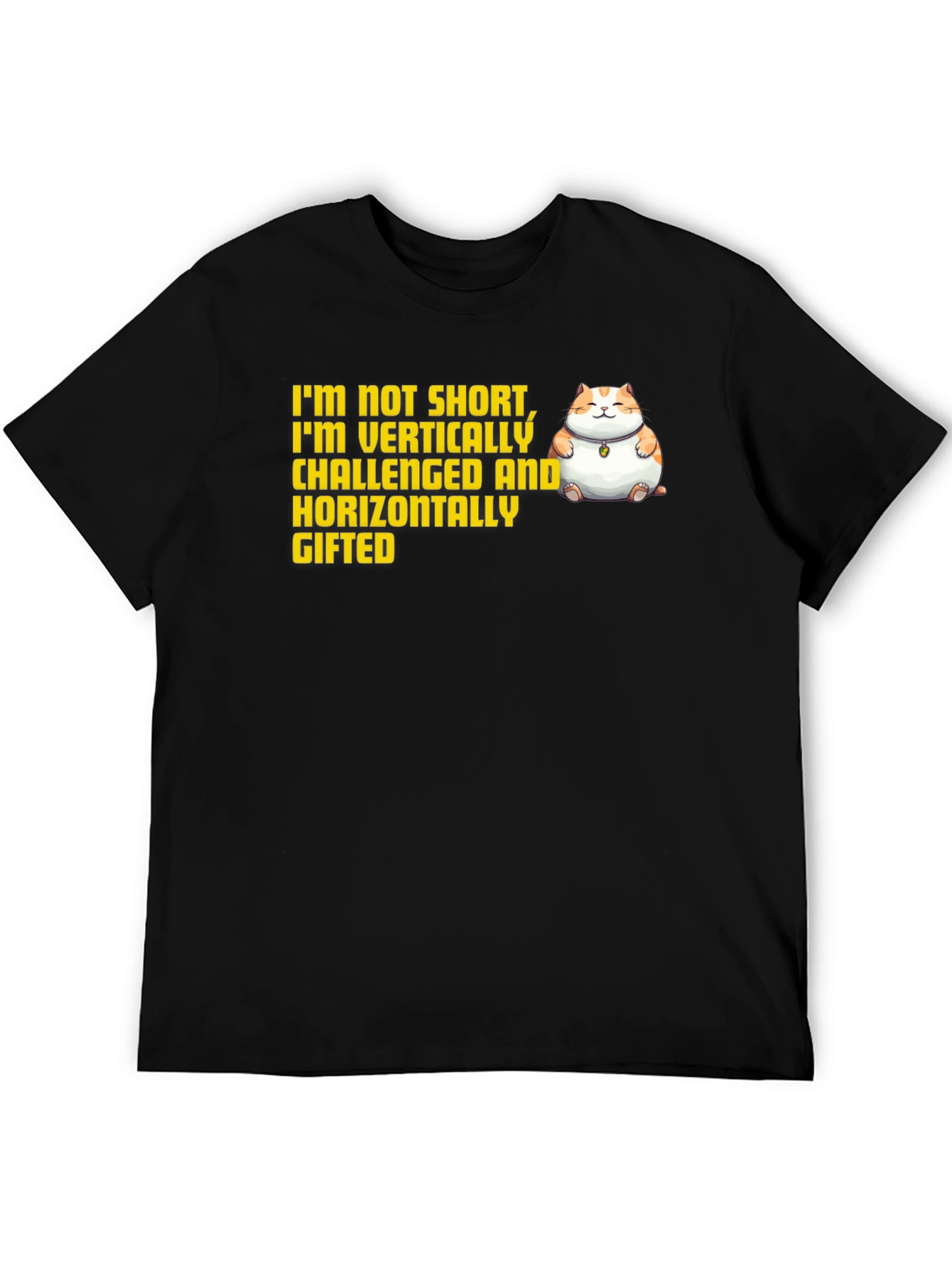 Funny Short and Gifted Cat Graphic T-Shirt