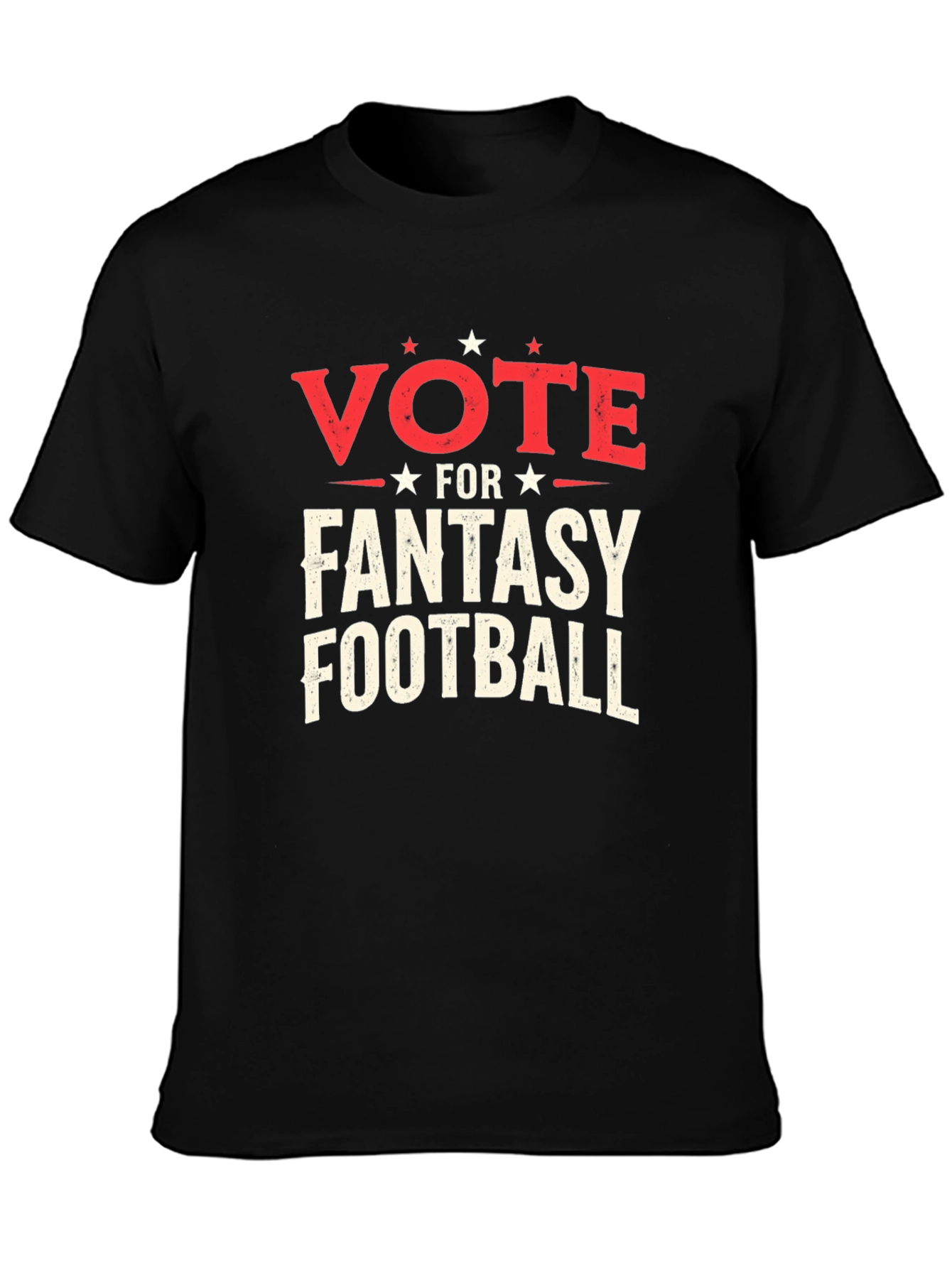 Vote Fantasy Football Black Graphic T-Shirt