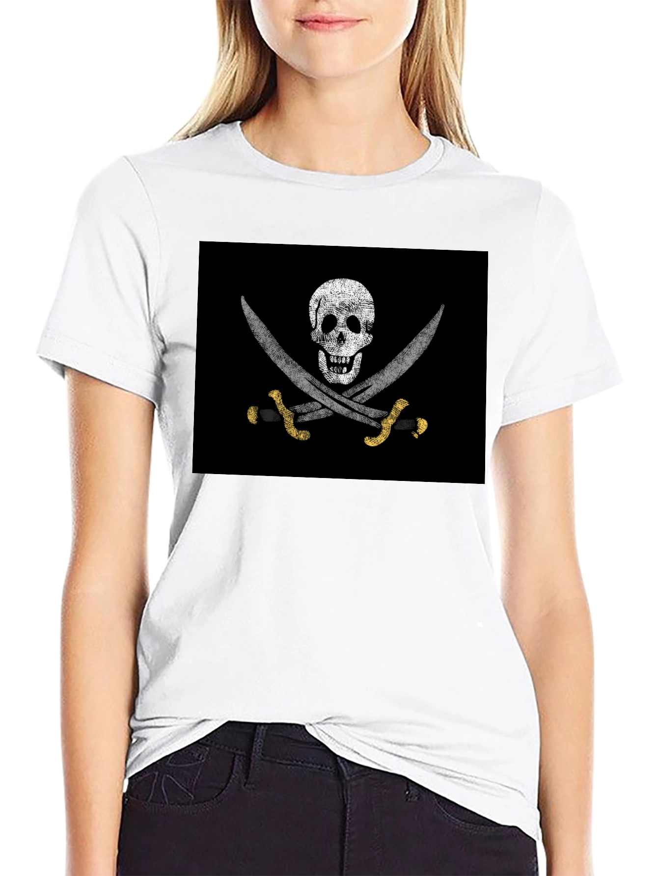 Pirate Skull & Swords Graphic T-Shirt - Black
