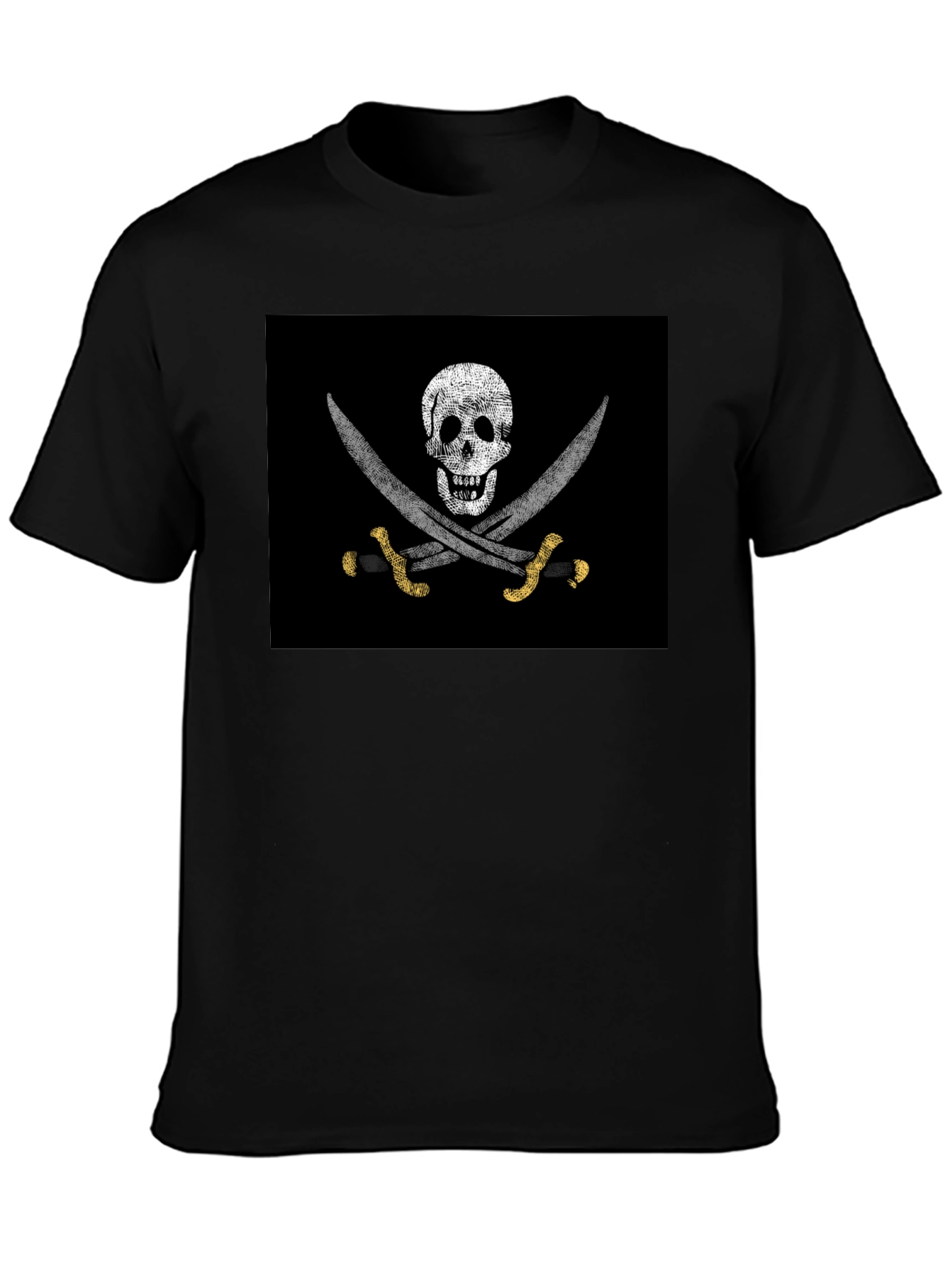Pirate Skull & Swords Graphic T-Shirt - Black
