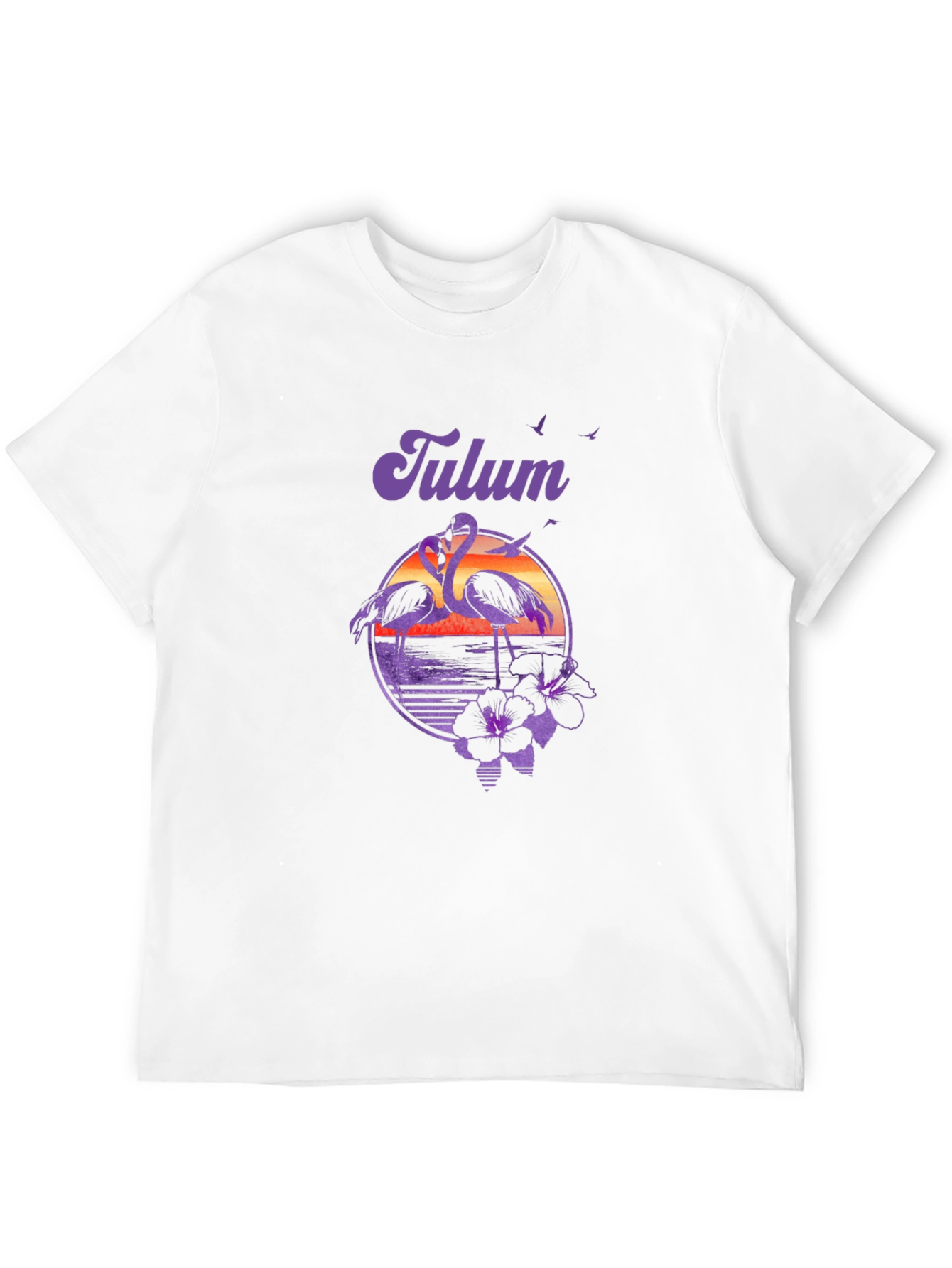 Tulum Flamingo Sunset Graphic Tee - Vacation Vibes