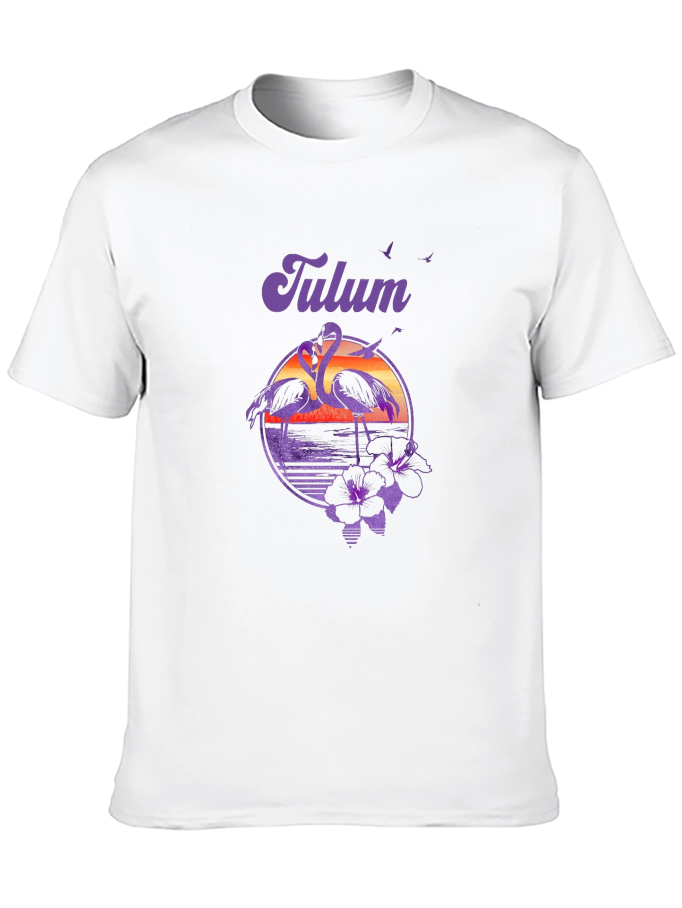 Tulum Flamingo Sunset Graphic Tee - Vacation Vibes