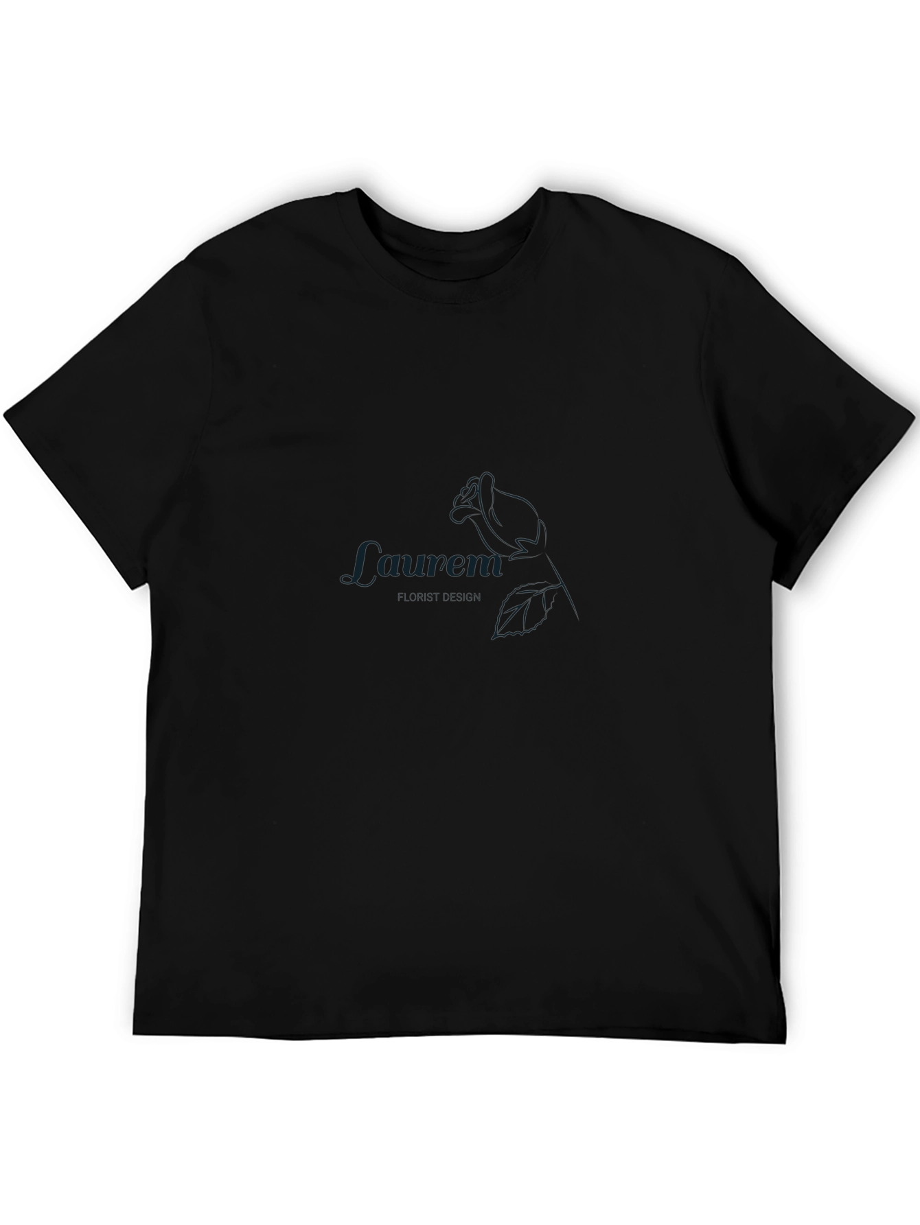 Mens Black Crew Neck Graphic T-Shirt
