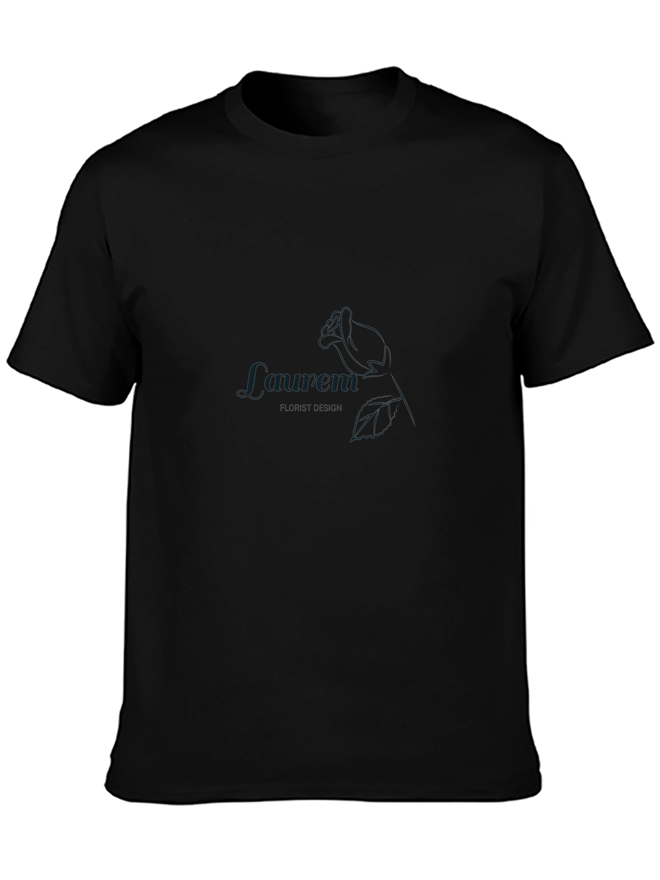 Mens Black Crew Neck Graphic T-Shirt