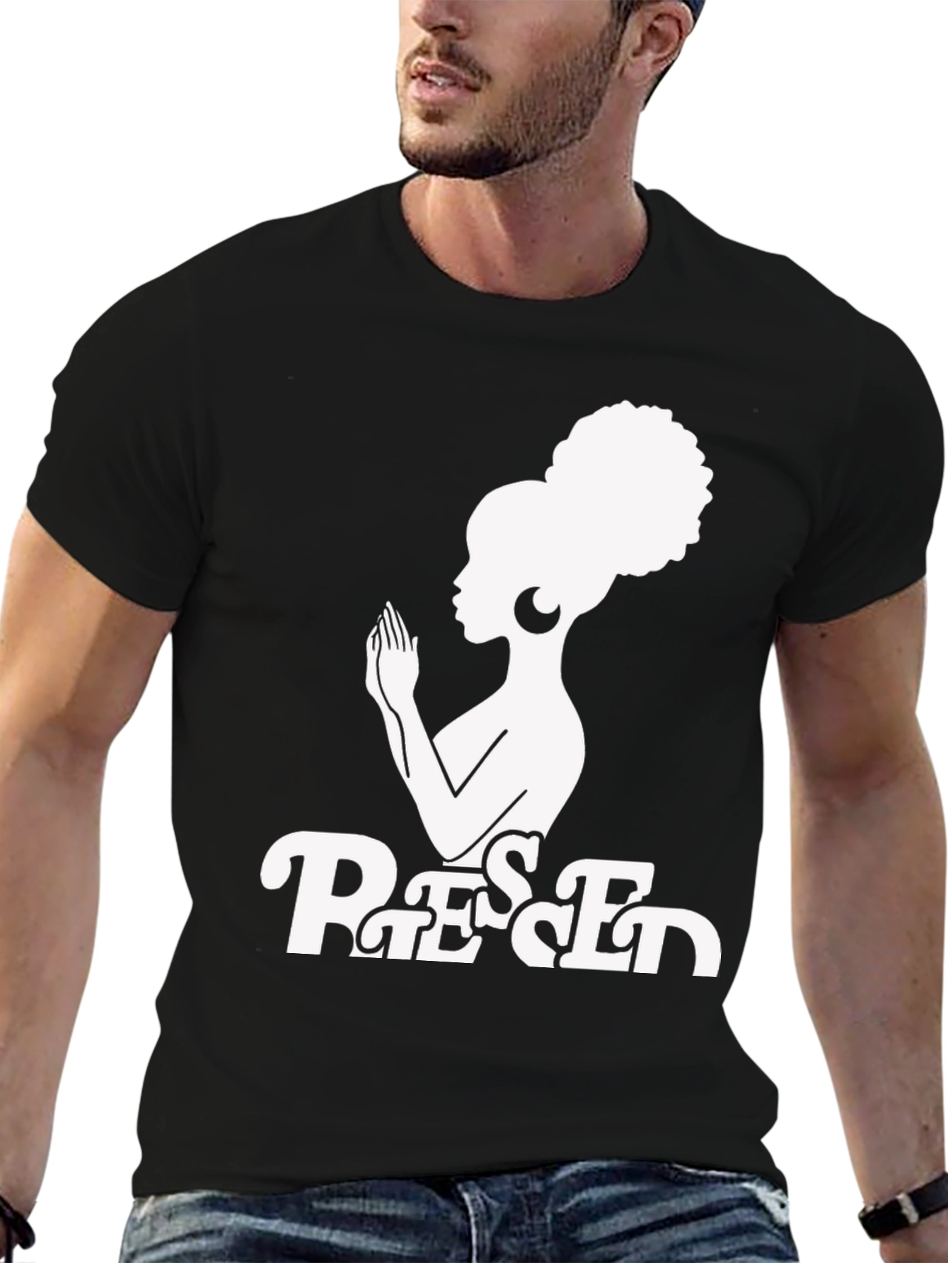 Blessed Graphic T-Shirt - Afro Woman Design